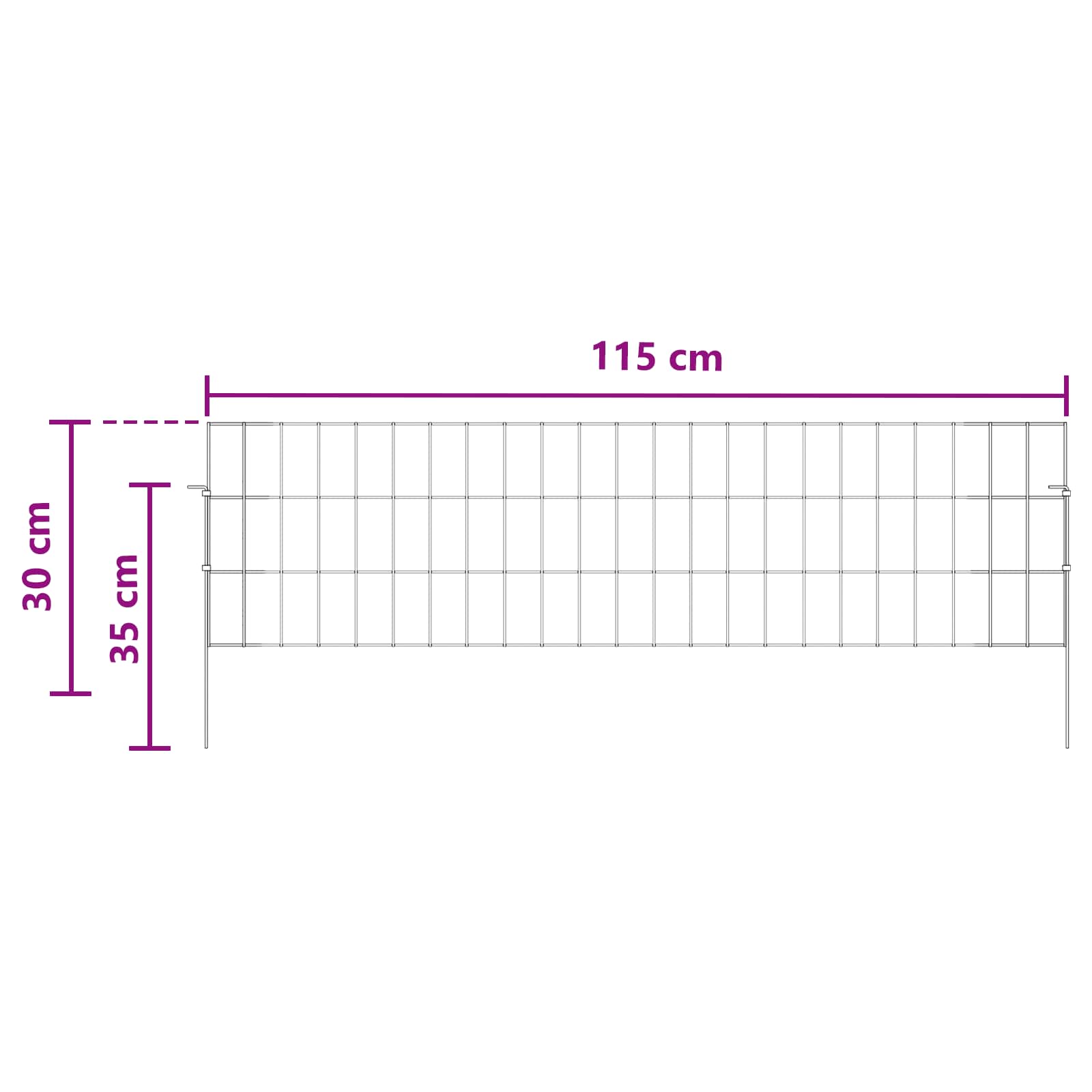 Sodo tvora su kuoliukais 24 pcs 115 x 30 cm Mesh Sidabrinė