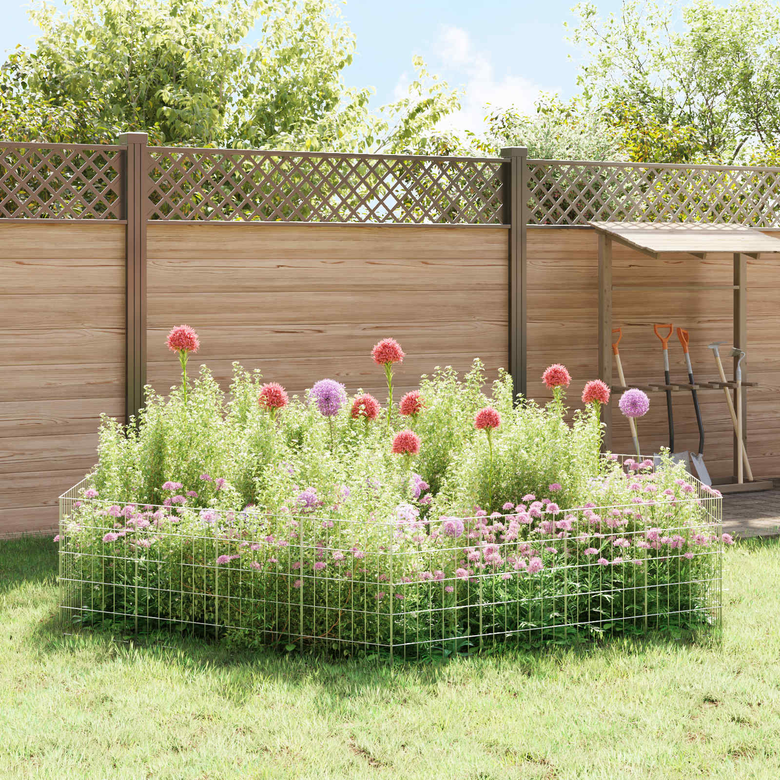 Sodo tvora su kuoliukais 12 pcs 35 x 50 cm Mesh Sidabrinė