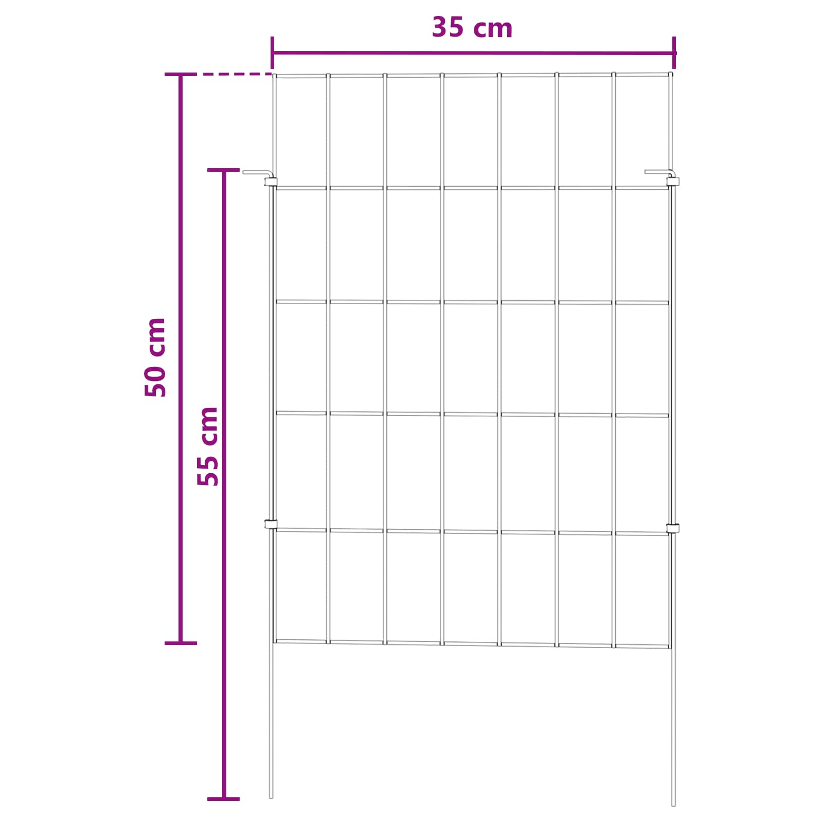 Sodo tvora su kuoliukais 48 pcs 35 x 50 cm Mesh Sidabrinė