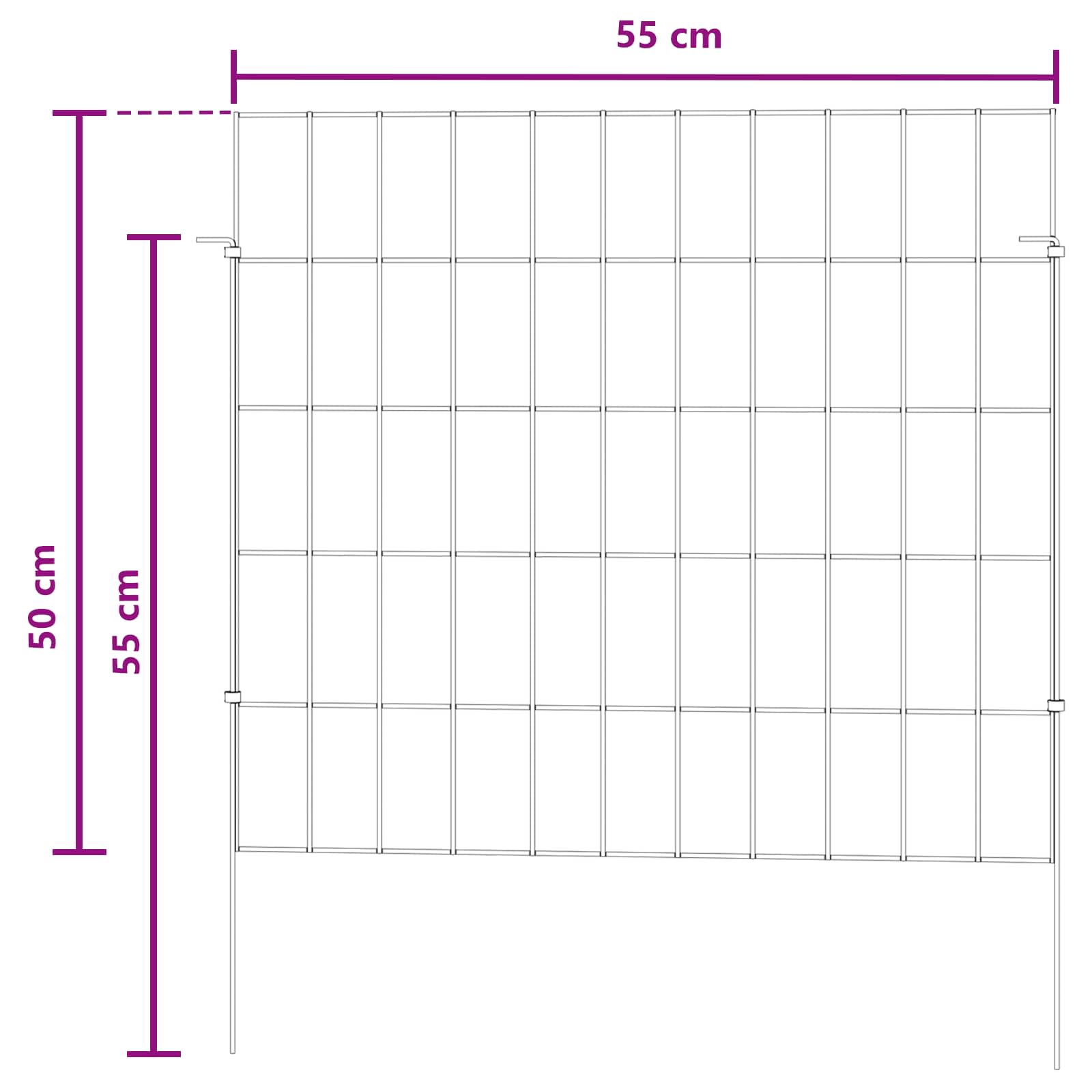 Sodo tvora su kuoliukais 24 pcs 55 x 50 cm Mesh Sidabrinė