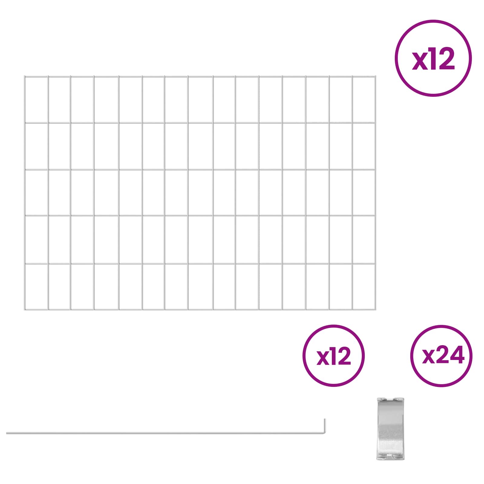Sodo tvora su kuoliukais 12 pcs 75 x 50 cm Mesh Sidabrinė