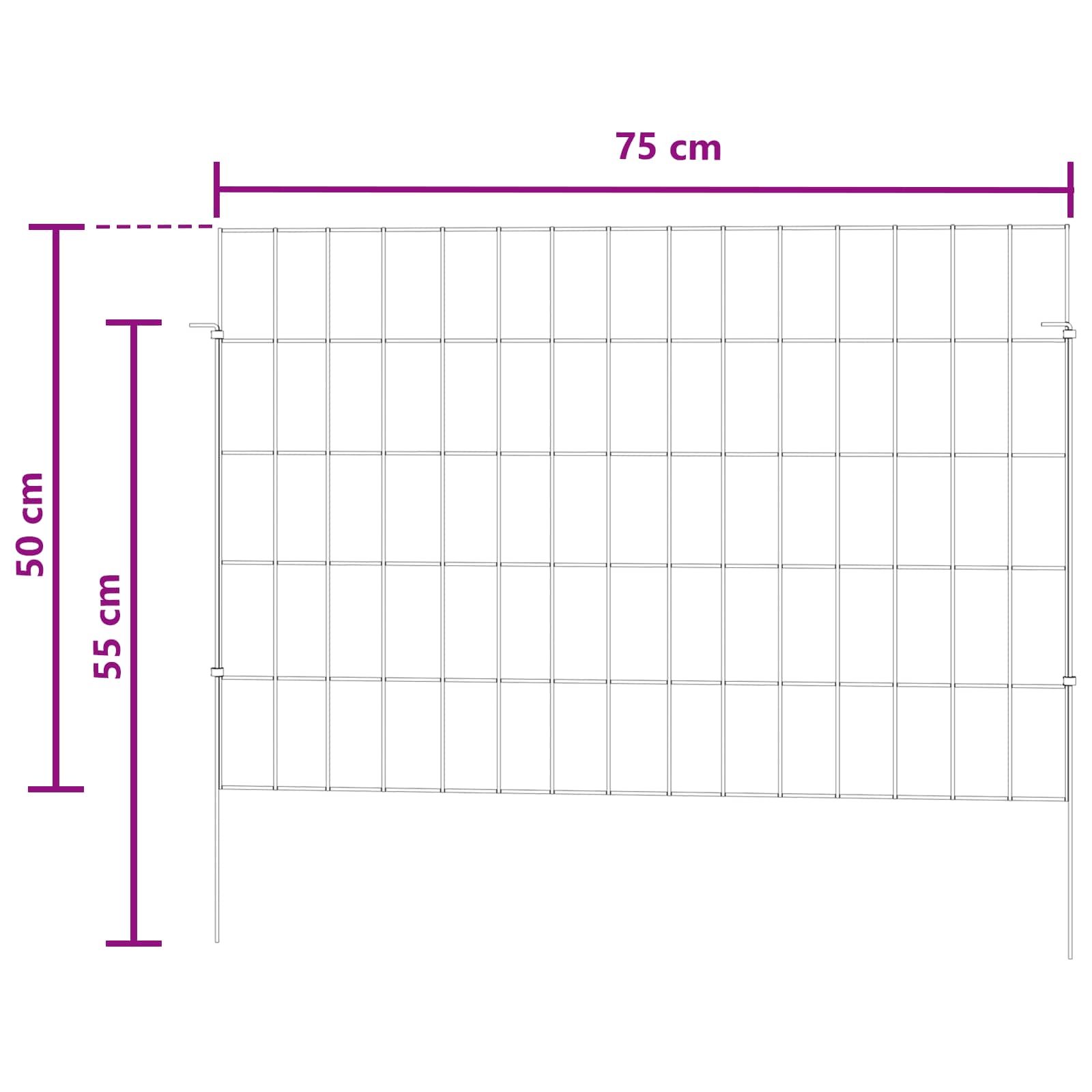 Sodo tvora su kuoliukais 24 pcs 75 x 50 cm Mesh Sidabrinė
