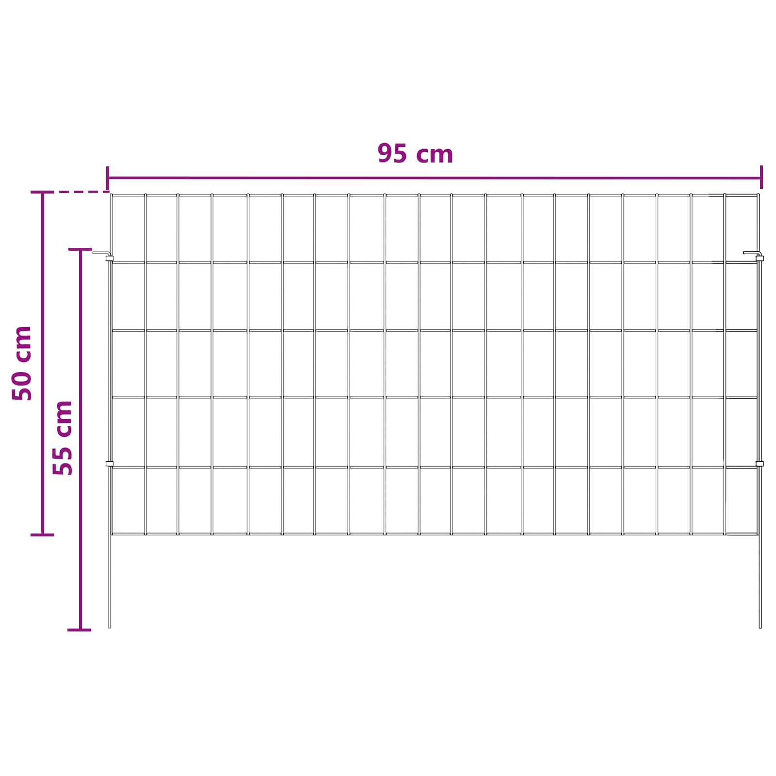 Sodo tvora su kuoliukais 24 pcs 95 x 50 cm Mesh Sidabrinė