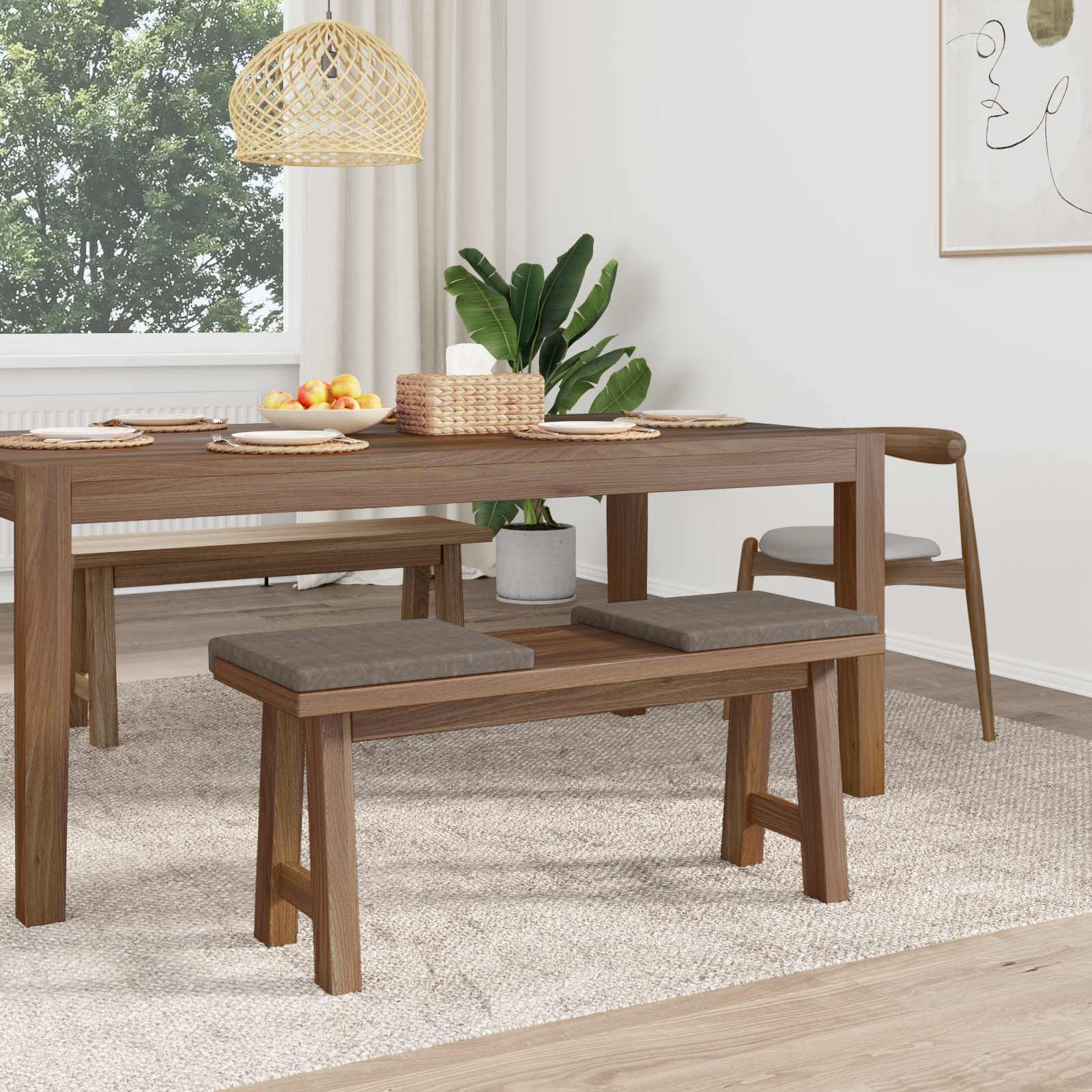 Suoliuko pagalvė 2 pcs Dirbtinė oda Pilka Gylis 35 cm