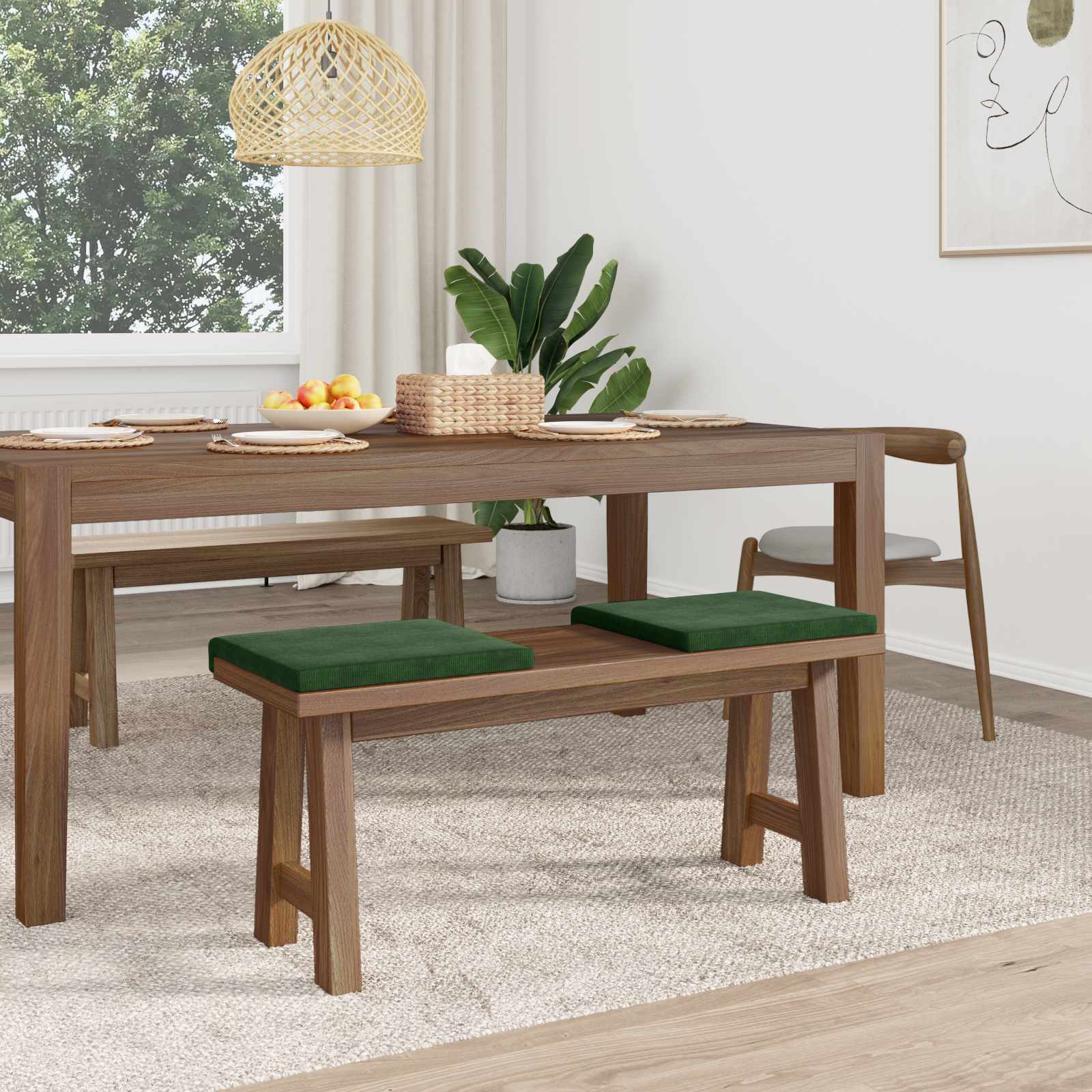 Suoliuko pagalvė 2 pcs mančester Tamsiai žalia Gylis 35 cm