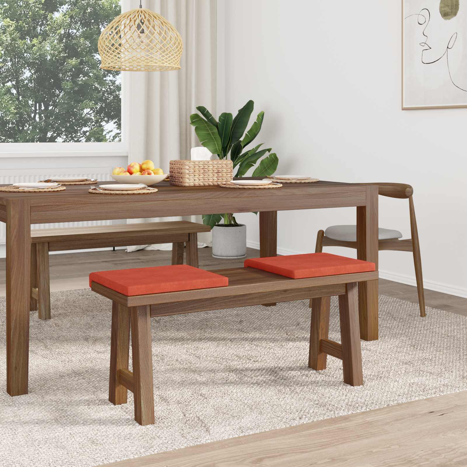 Suoliuko pagalvė 2 pcs mančester Raudona oranžinė Gylis 35 cm
