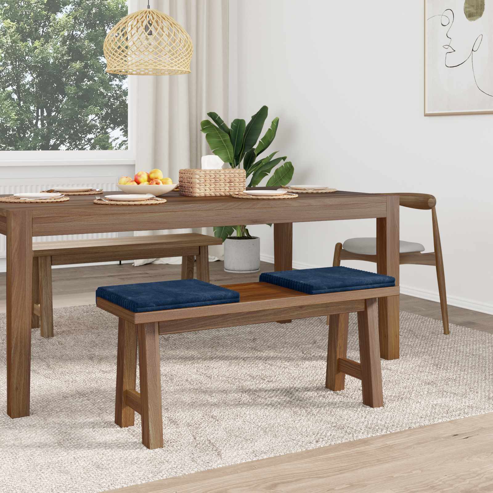 Suoliuko pagalvė 2 pcs Pūkuota korduroja Jūrinė mėlyna