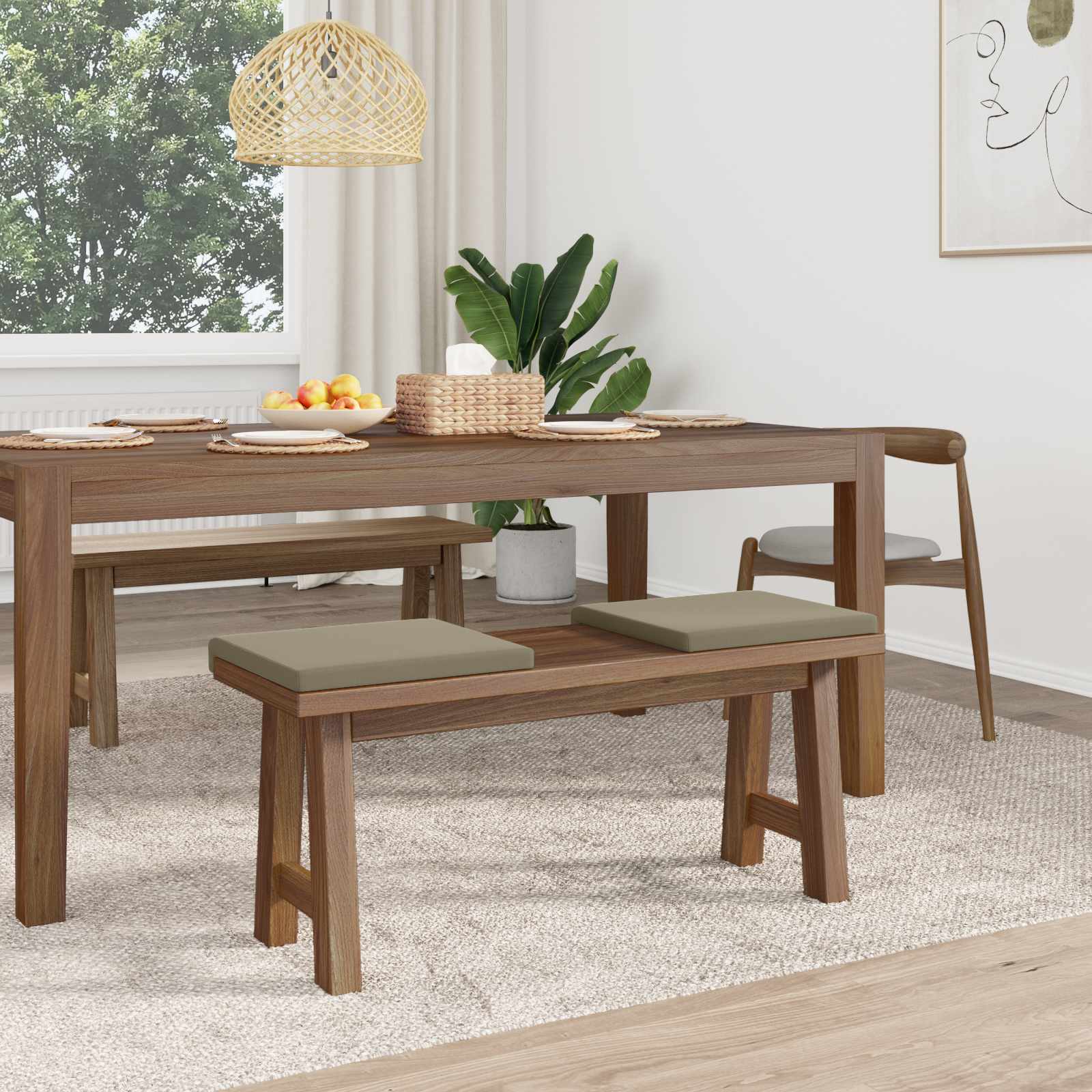 Suoliuko pagalvė 2 vnt. Tekstūruotas aksomas Chaki Gylis 35 cm