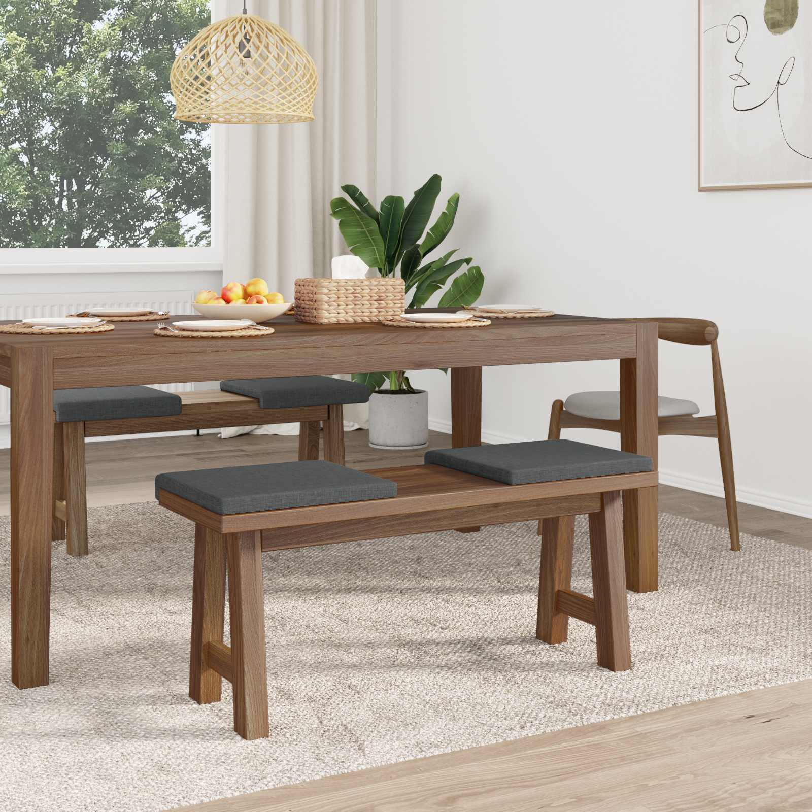 Suoliuko pagalvė 4 pcs Audinys Tamsiai pilka Gylis 35 cm