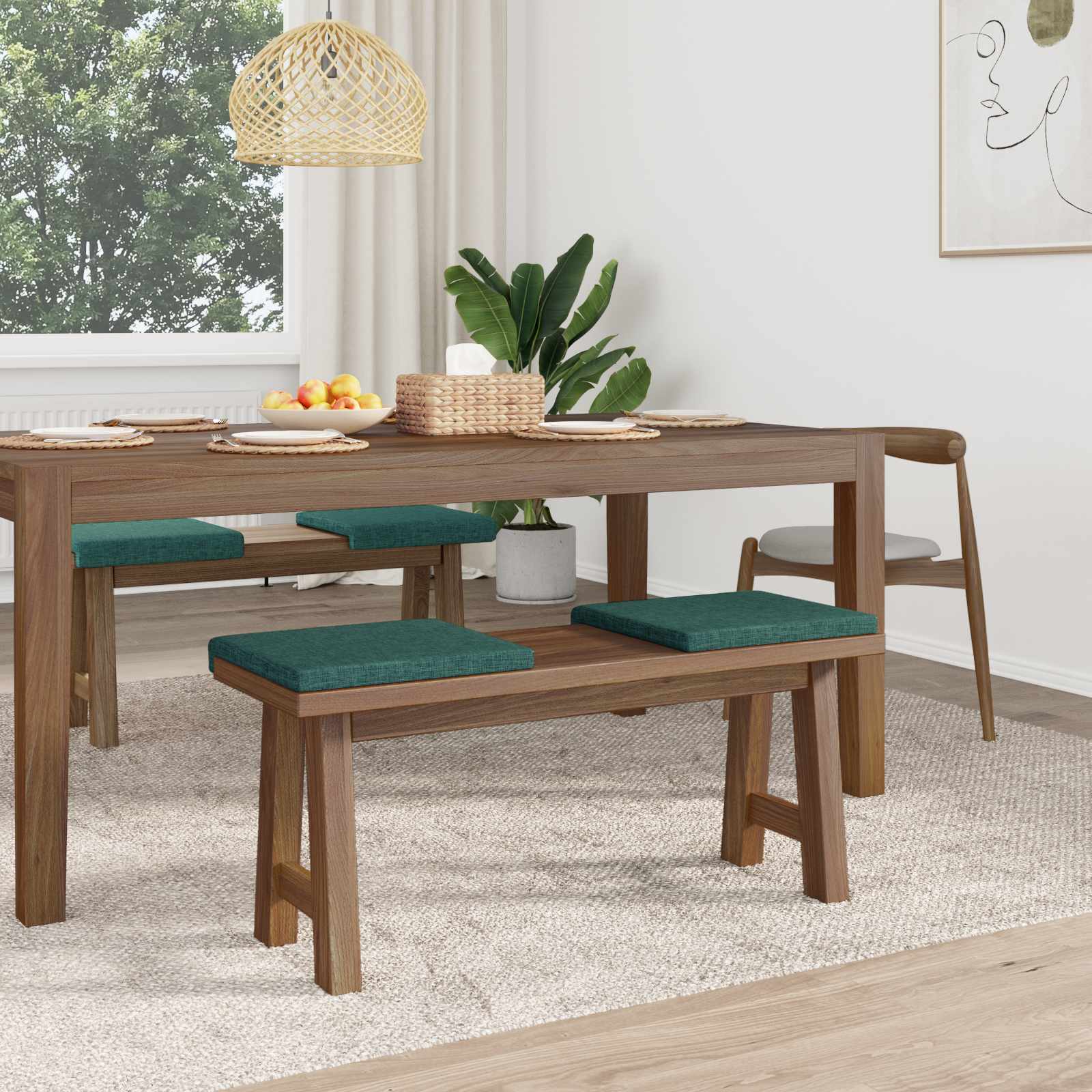 Suoliuko pagalvė 4 pcs Audinys Tamsiai žalia Gylis 35 cm