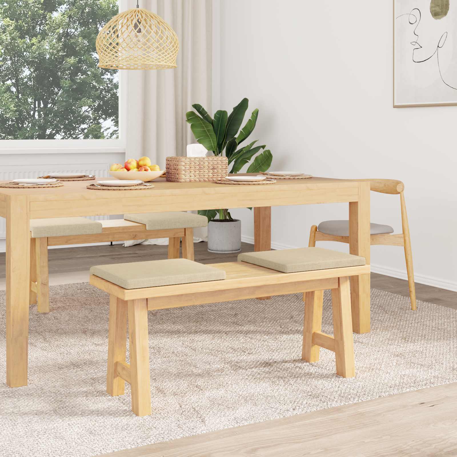 Suoliuko pagalvė 4 pcs Audinys Kreminė Gylis 35 cm