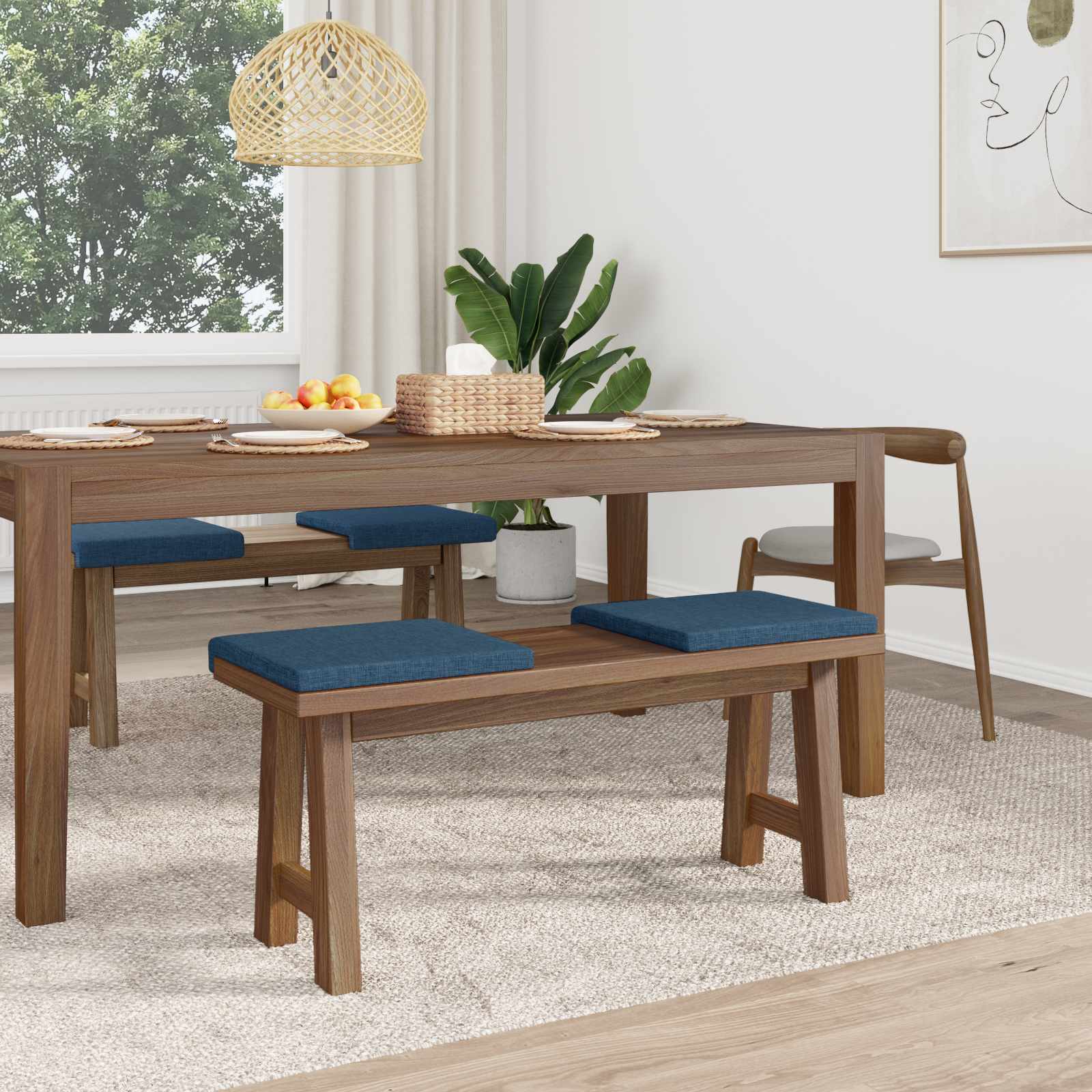 Suoliuko pagalvė 4 pcs Audinys Mėlyna Gylis 35 cm