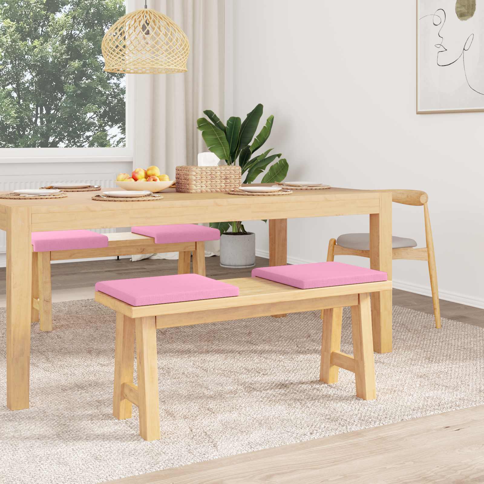 Suoliuko pagalvė 4 pcs Audinys Rožinė Gylis 35 cm