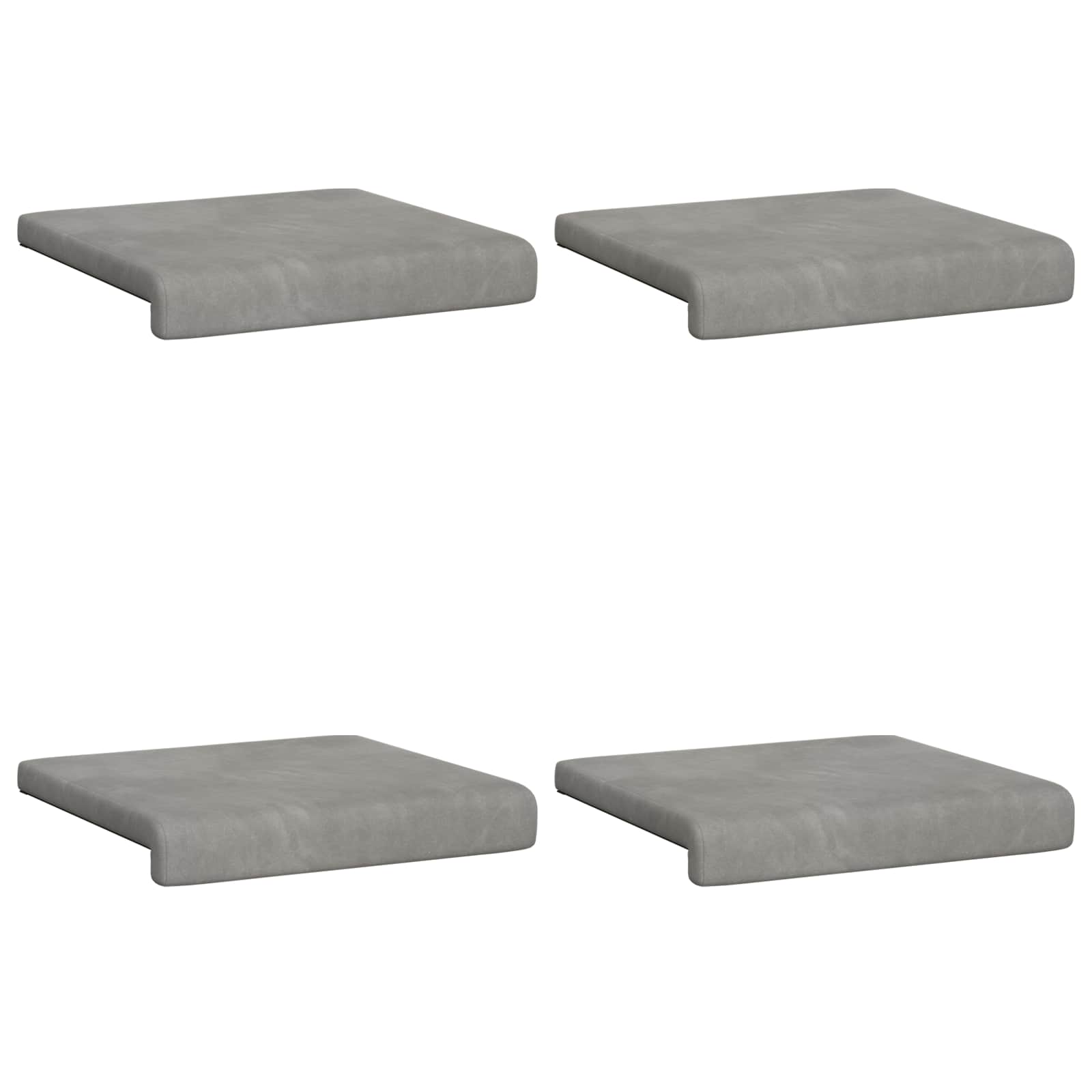 Suoliuko pagalvė 4 pcs Aksomas Šviesiai pilka Gylis 35 cm