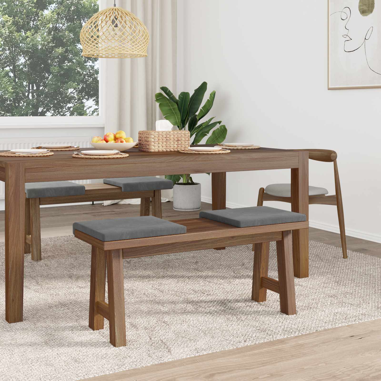 Suoliuko pagalvė 4 pcs Aksomas Tamsiai pilka Gylis 35 cm