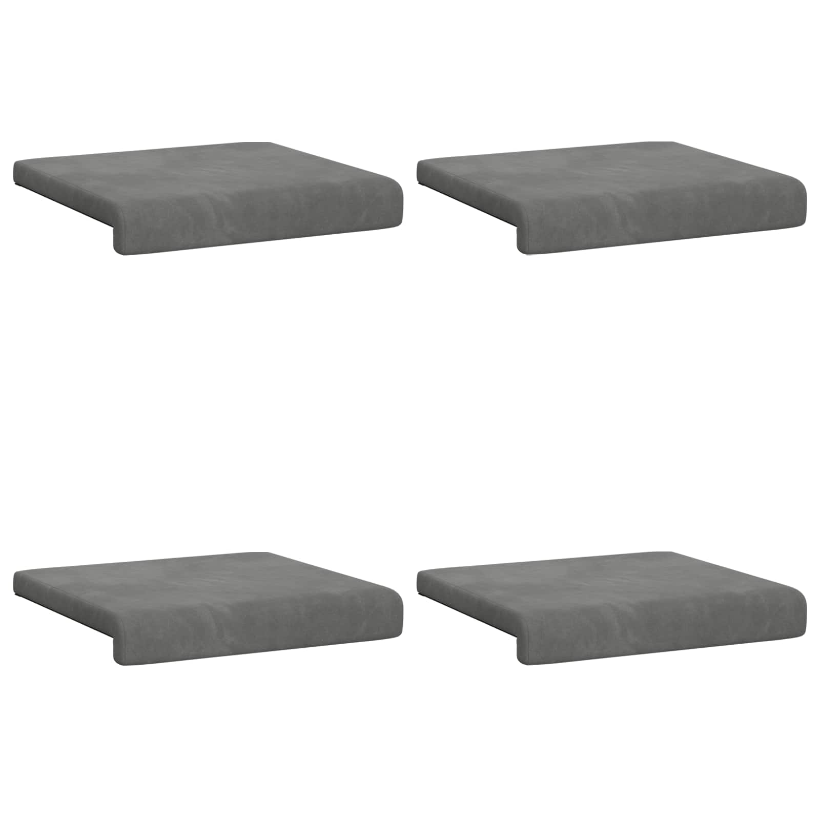 Suoliuko pagalvė 4 pcs Aksomas Tamsiai pilka Gylis 35 cm