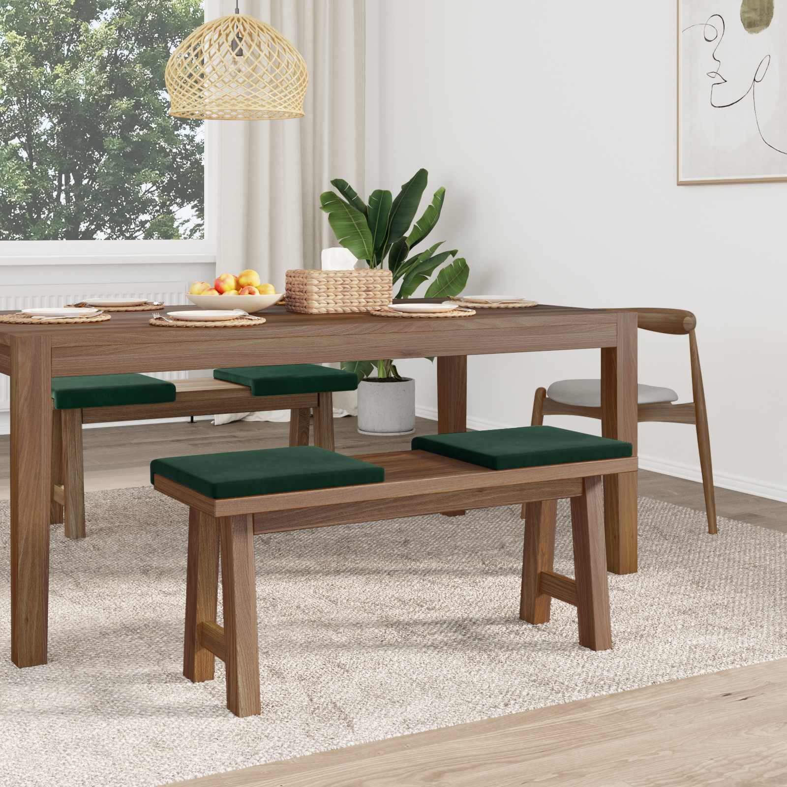 Suoliuko pagalvė 4 pcs Aksomas Tamsiai žalia Gylis 35 cm