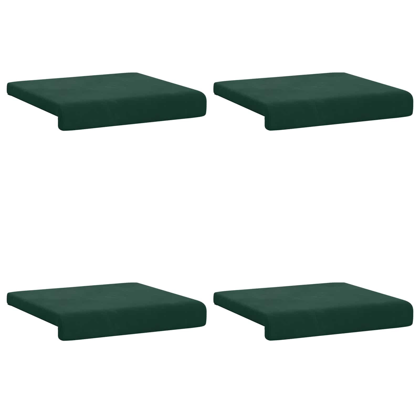 Suoliuko pagalvė 4 pcs Aksomas Tamsiai žalia Gylis 35 cm