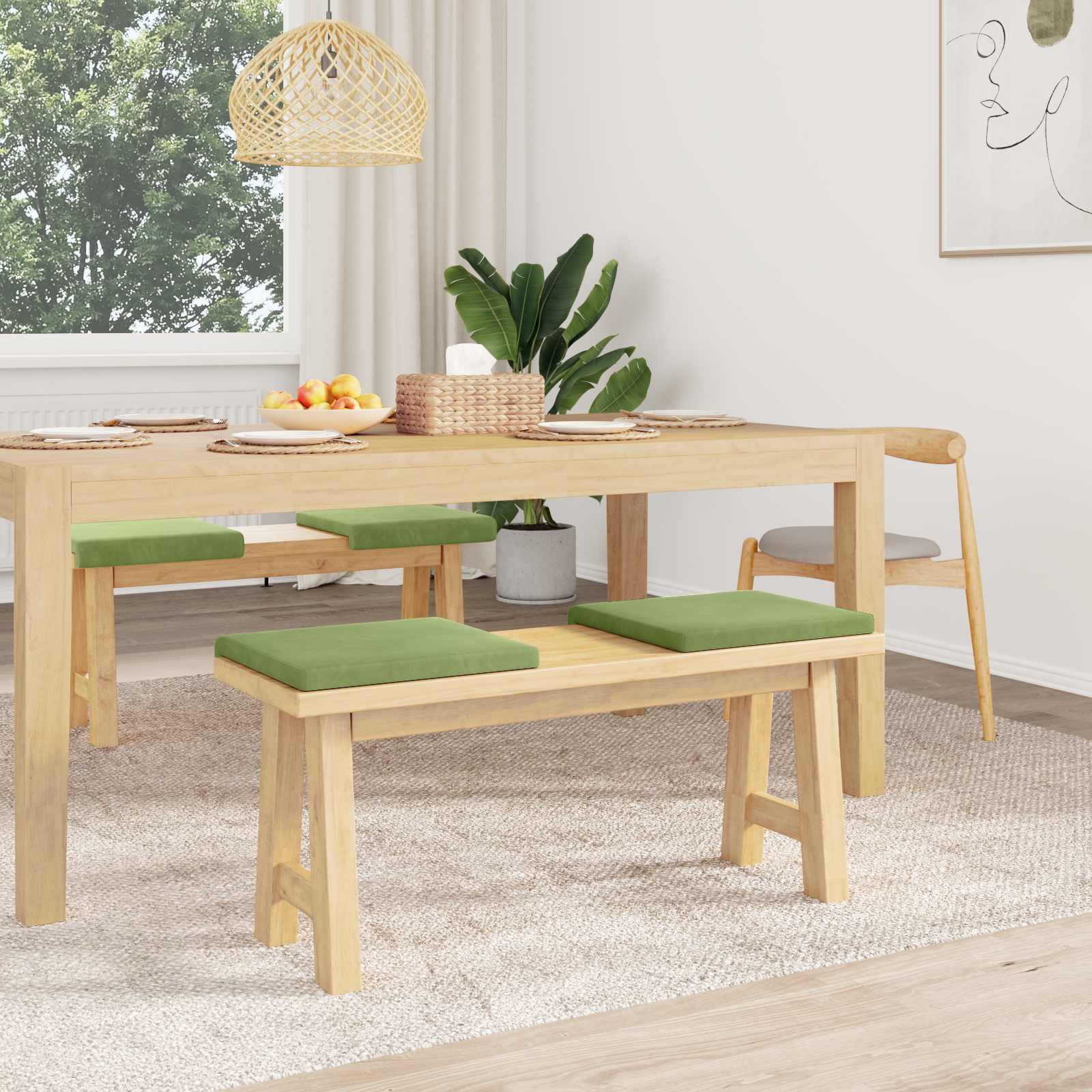 Suoliuko pagalvė 4 pcs Aksomas Šviesiai žalia Gylis 35 cm