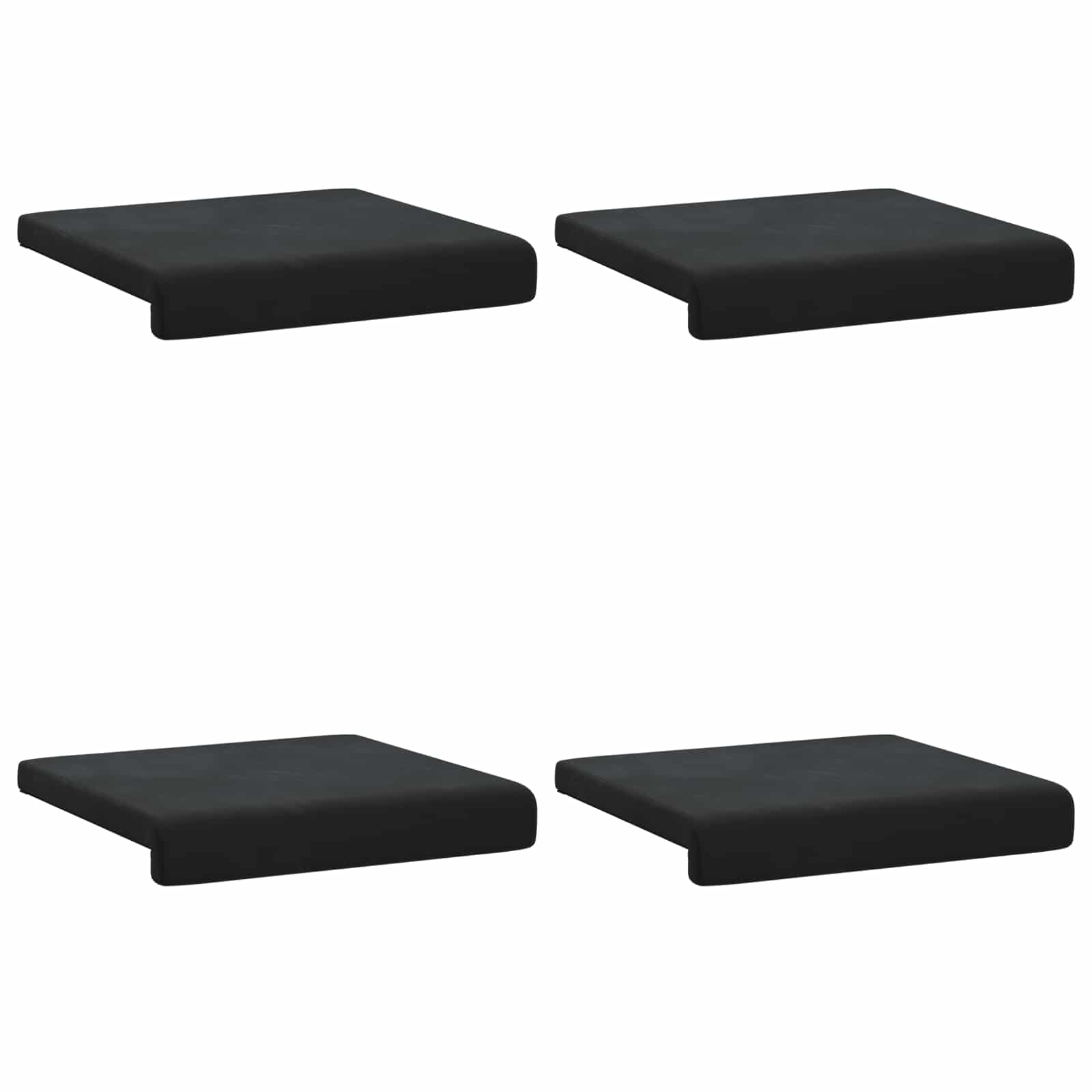 Suoliuko pagalvė 4 pcs Aksomas Juoda Gylis 35 cm