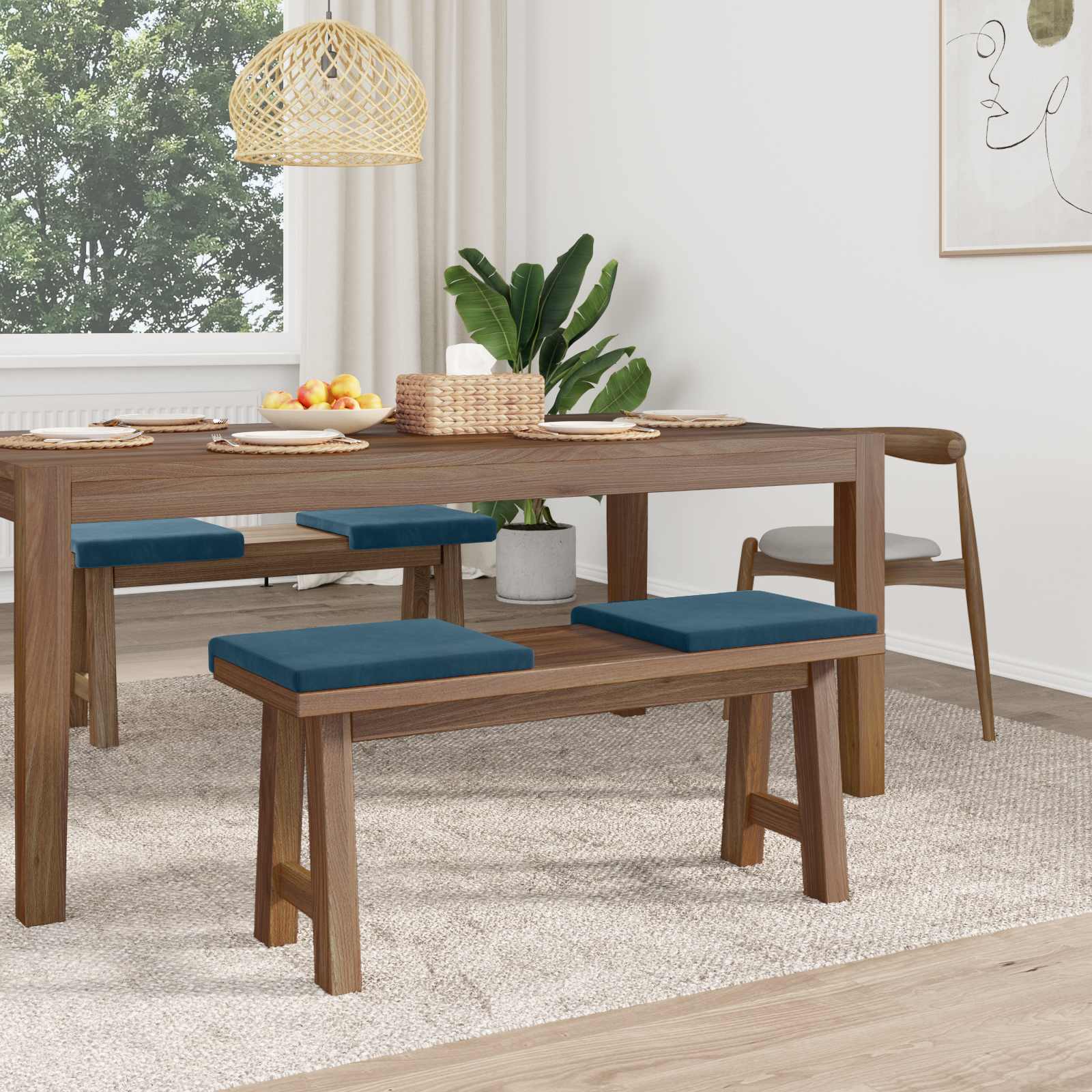 Suoliuko pagalvė 4 pcs Aksomas Mėlyna Gylis 35 cm
