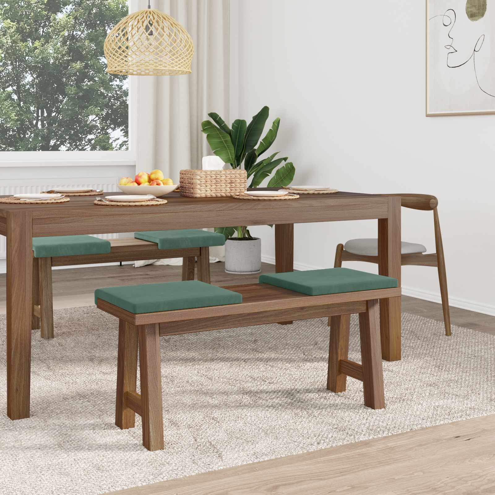 Suoliuko pagalvė 4 pcs Aksomas Jūrinė žalia Gylis 35 cm