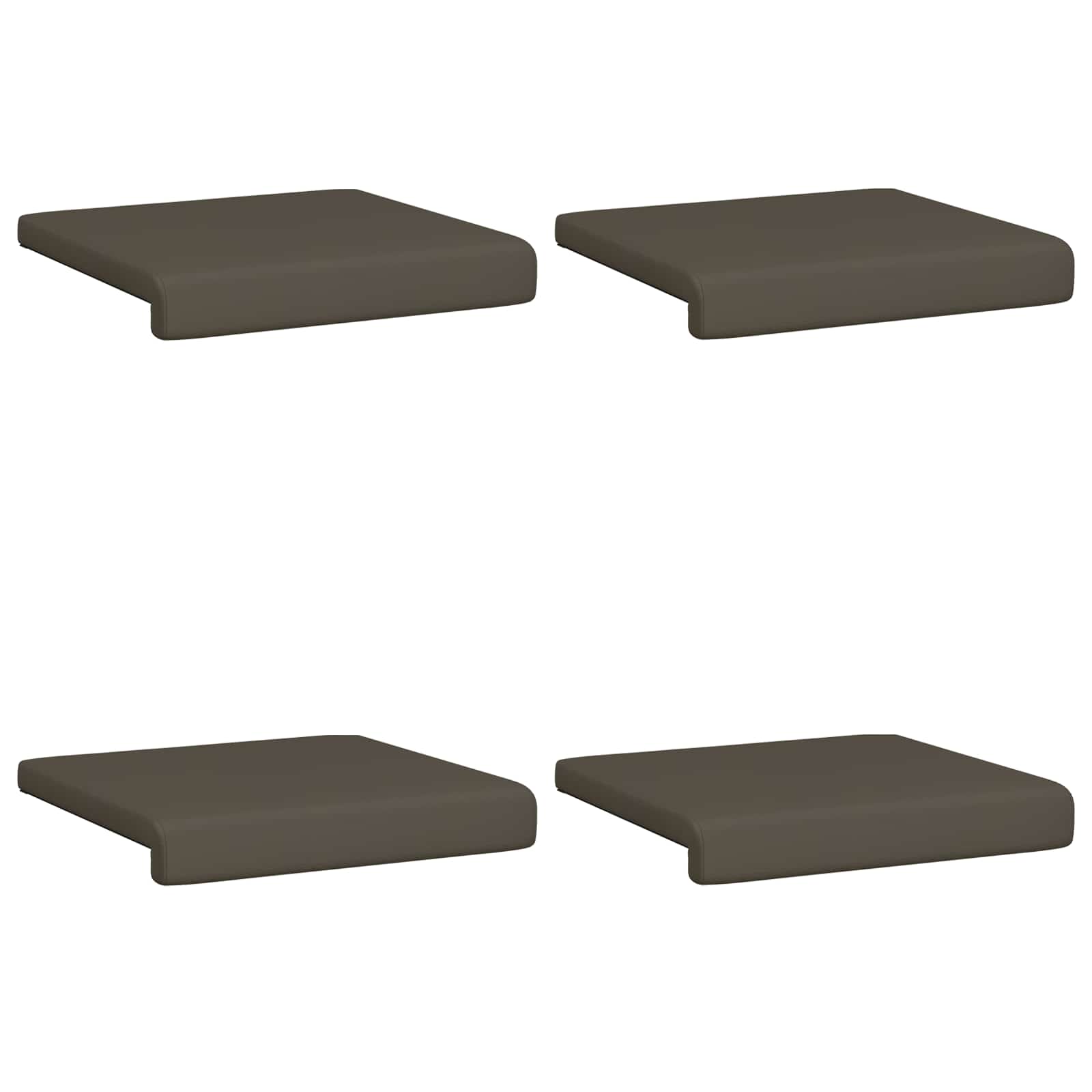 Suoliuko pagalvė 4 pcs Dirbtinė oda Pilka Gylis 35 cm