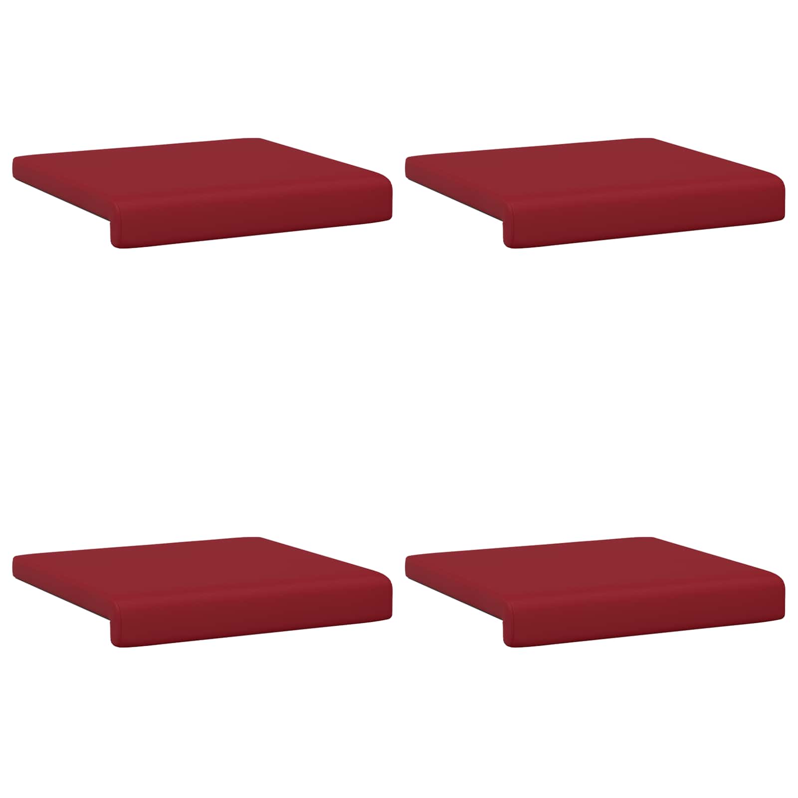Suoliuko pagalvė 4 pcs Dirbtinė oda Vyno raudona Gylis 35 cm