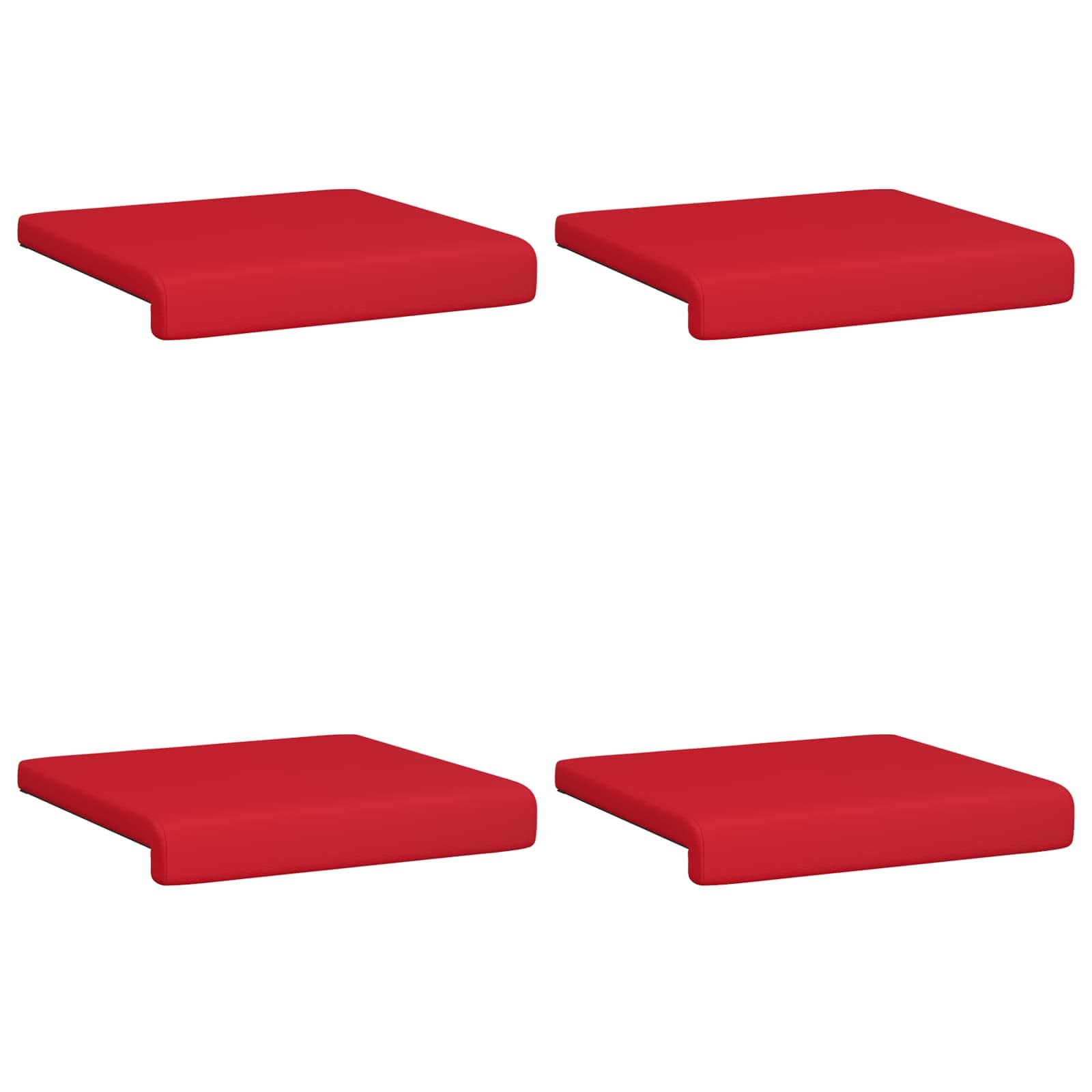 Suoliuko pagalvė 4 pcs Dirbtinė oda Raudona Gylis 35 cm
