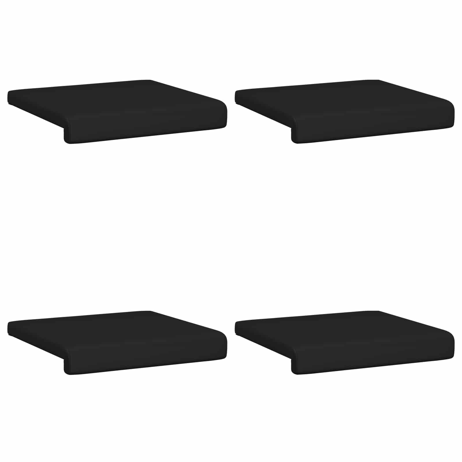 Suoliuko pagalvė 4 pcs Dirbtinė oda Juoda Gylis 35 cm