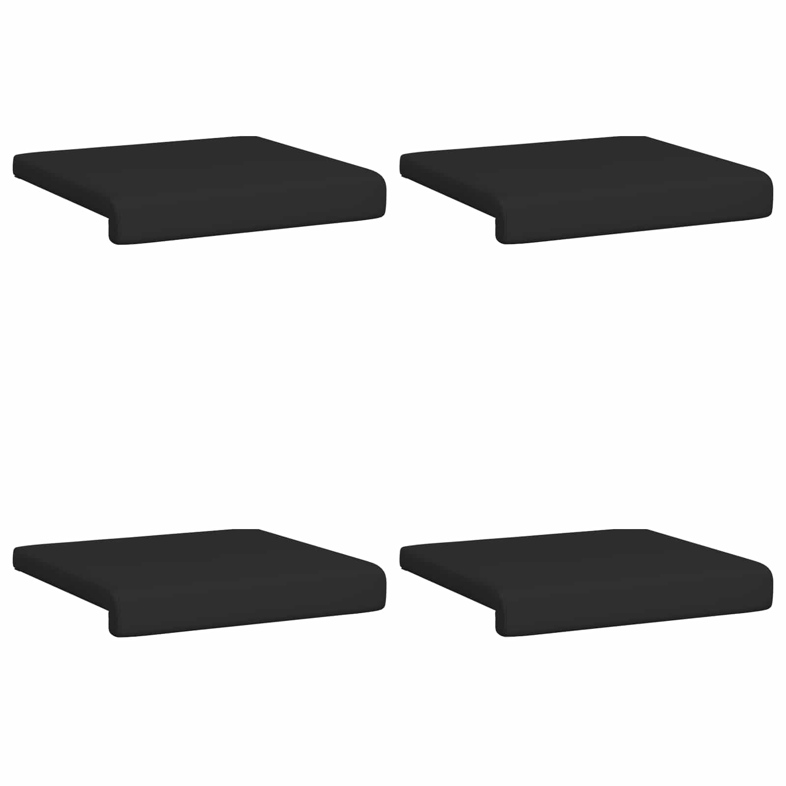 Suoliuko pagalvė 4 pcs Dirbtinė oda Juoda Gylis 35 cm