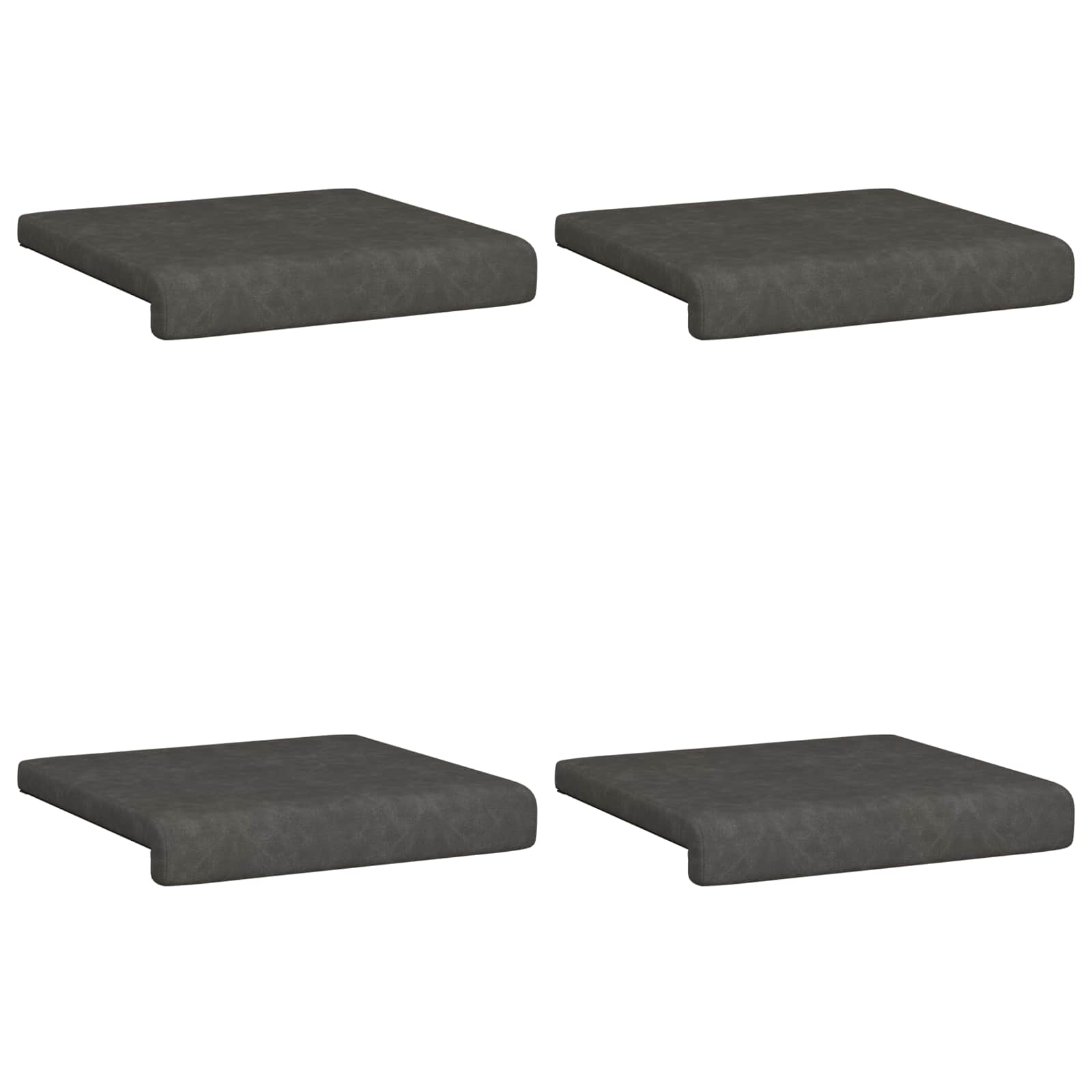 Suoliuko pagalvė 4 pcs Dirbtinė oda Juoda Gylis 35 cm
