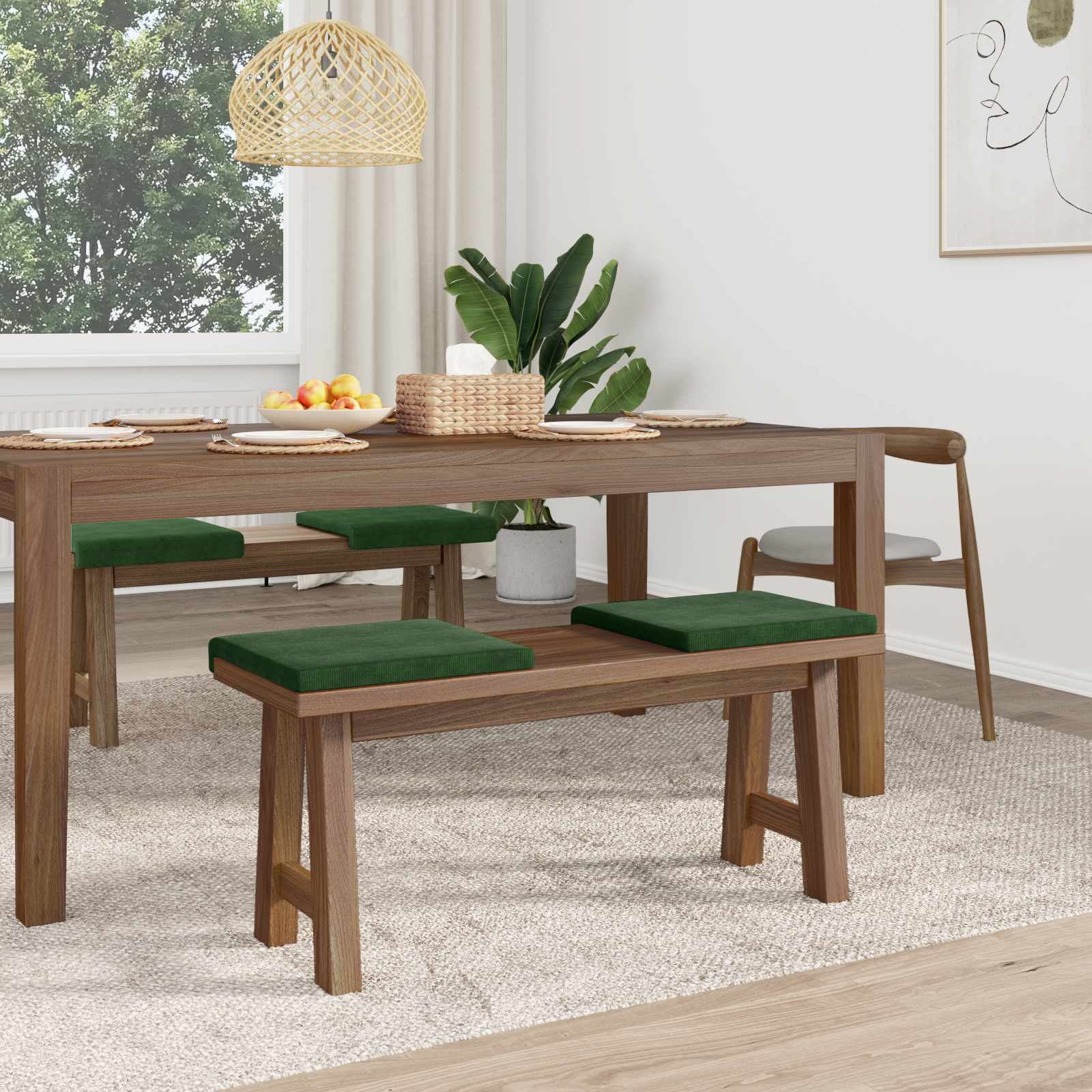 Suoliuko pagalvė 4 pcs mančester Tamsiai žalia Gylis 35 cm