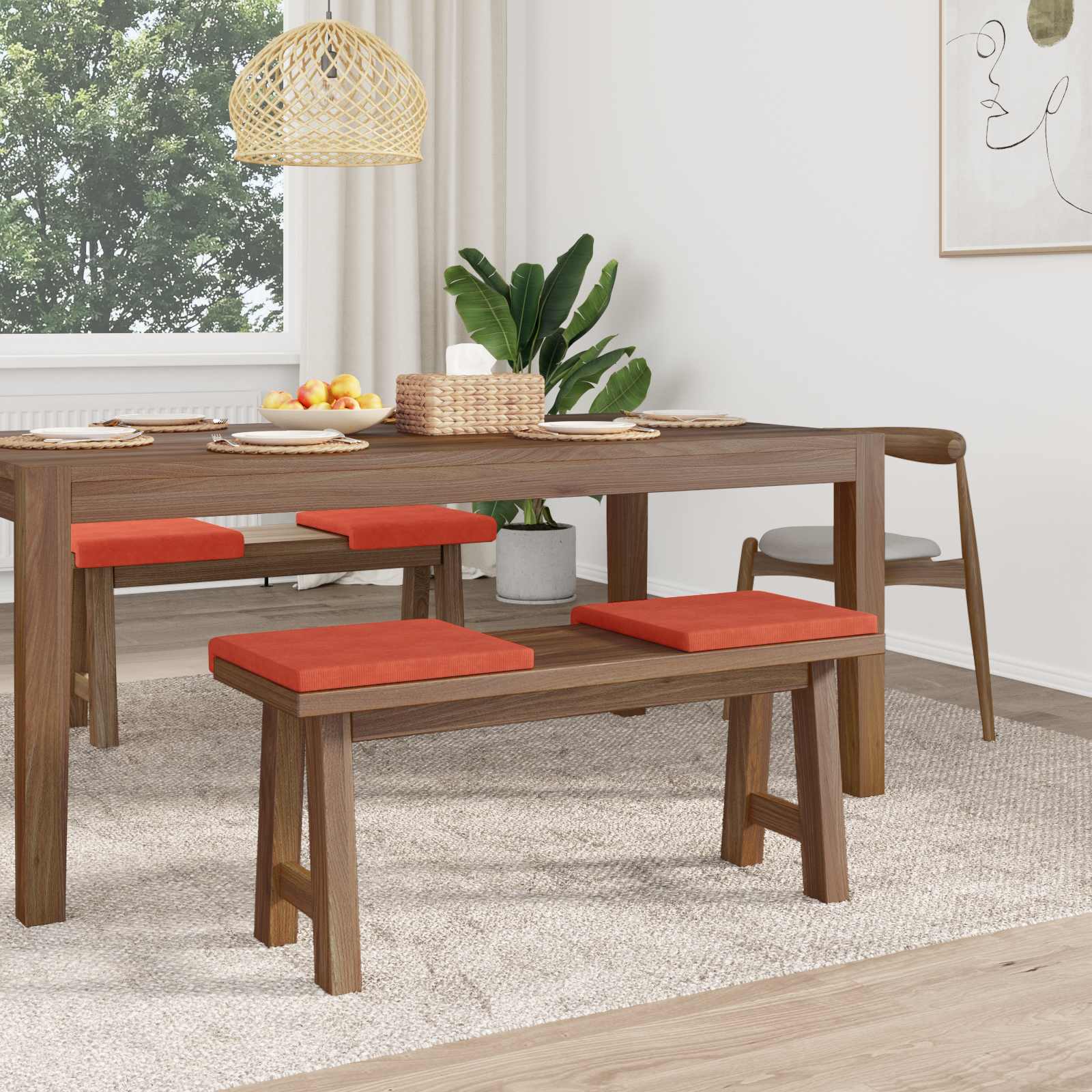 Suoliuko pagalvė 4 pcs mančester Raudona oranžinė Gylis 35 cm