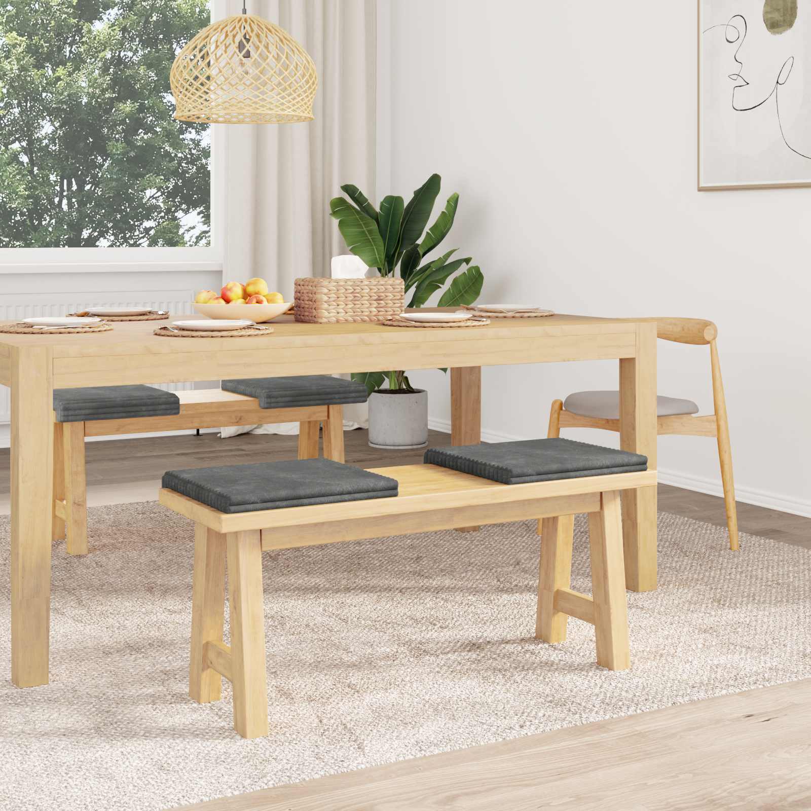 Suoliuko pagalvė 4 pcs Pūkuota korduroja Šviesiai pilka