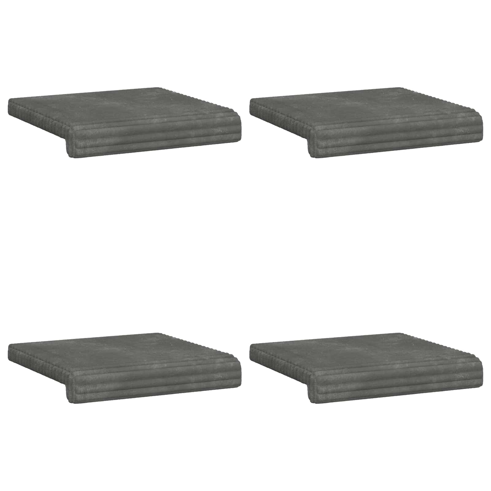 Suoliuko pagalvė 4 pcs Pūkuota korduroja Šviesiai pilka