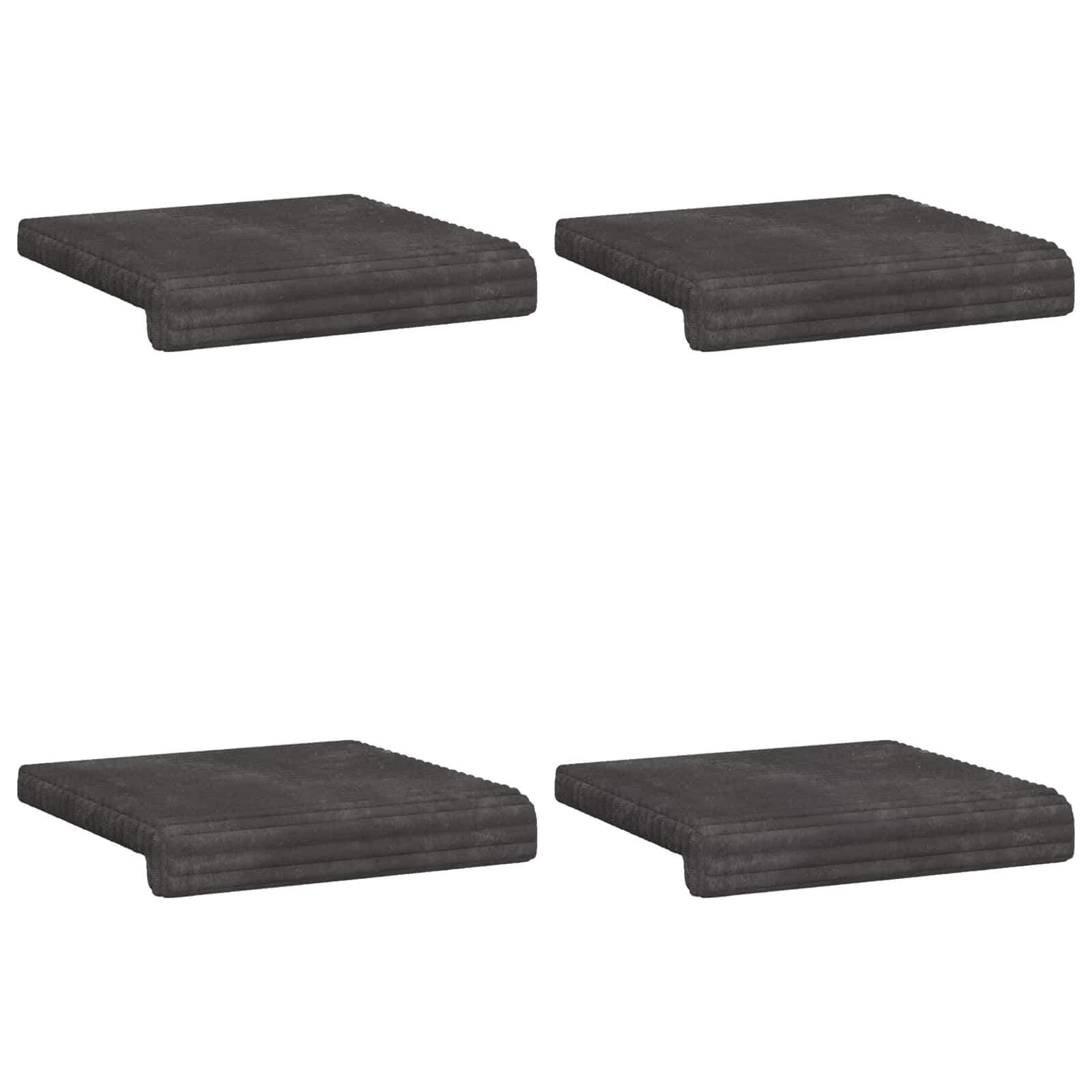 Suoliuko pagalvė 4 pcs Pūkuota korduroja Tamsiai pilka