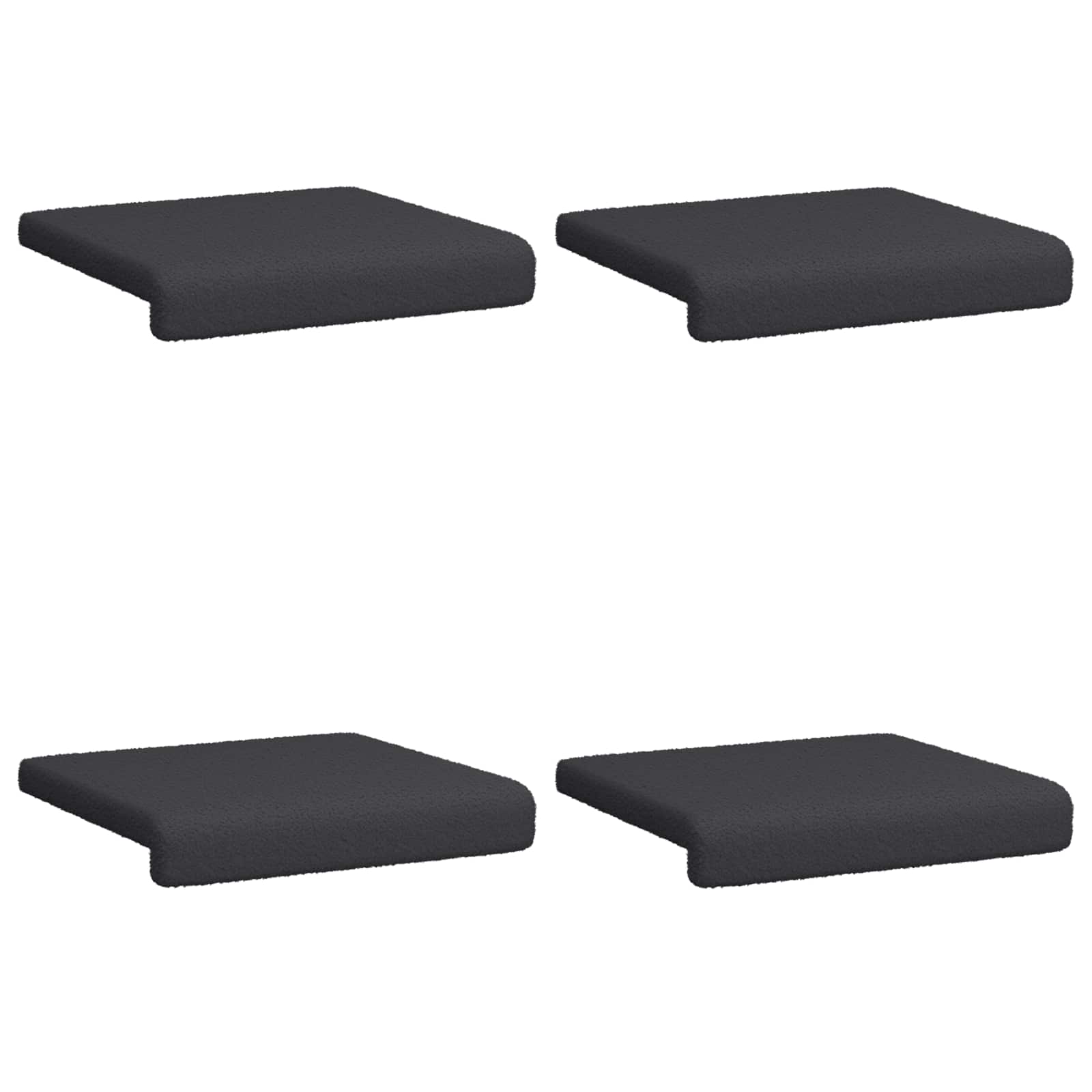 Suoliuko pagalvė 4 pcs Šerpos audinys Tamsiai pilka Gylis 35 cm