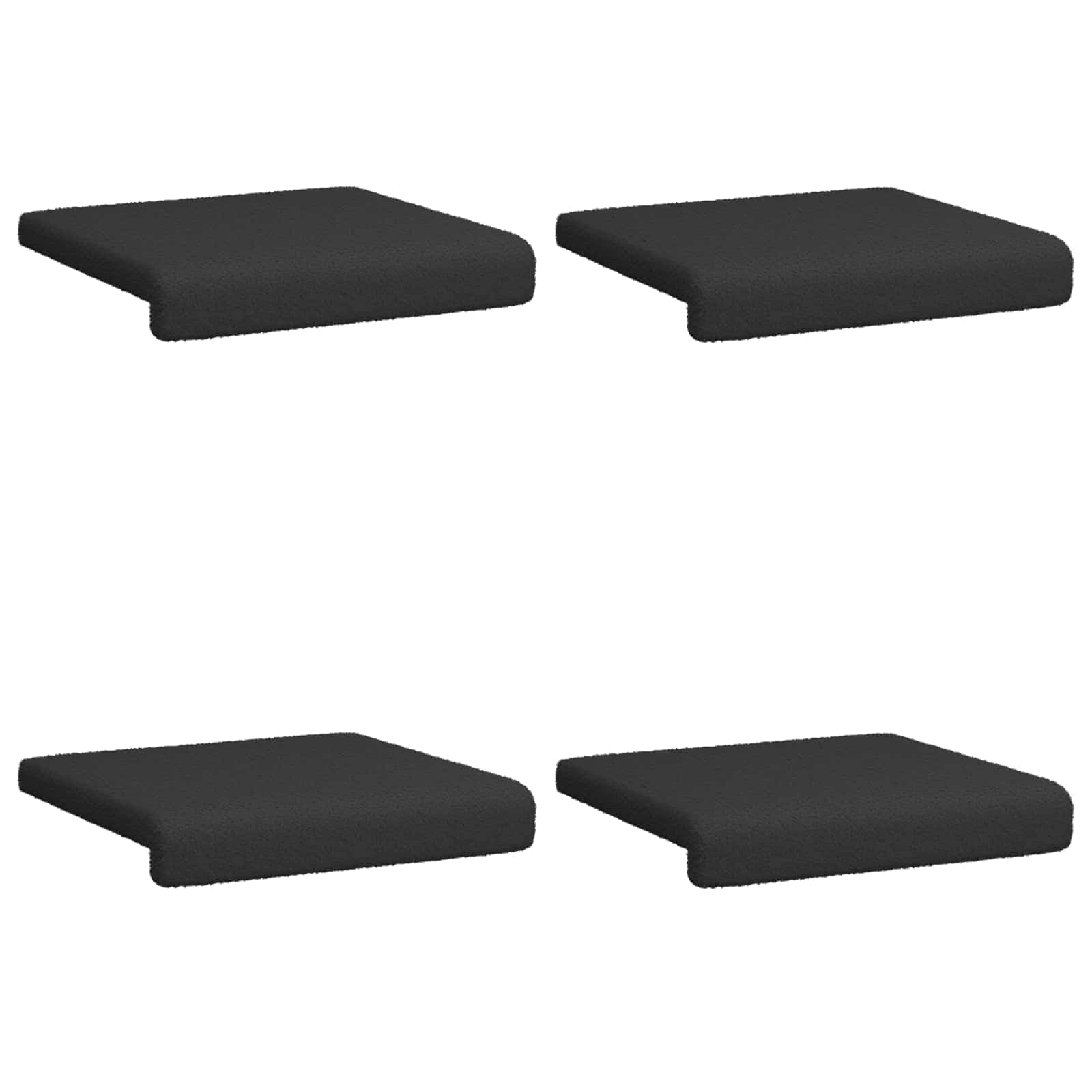 Suoliuko pagalvė 4 pcs Šerpos audinys Juoda Gylis 35 cm