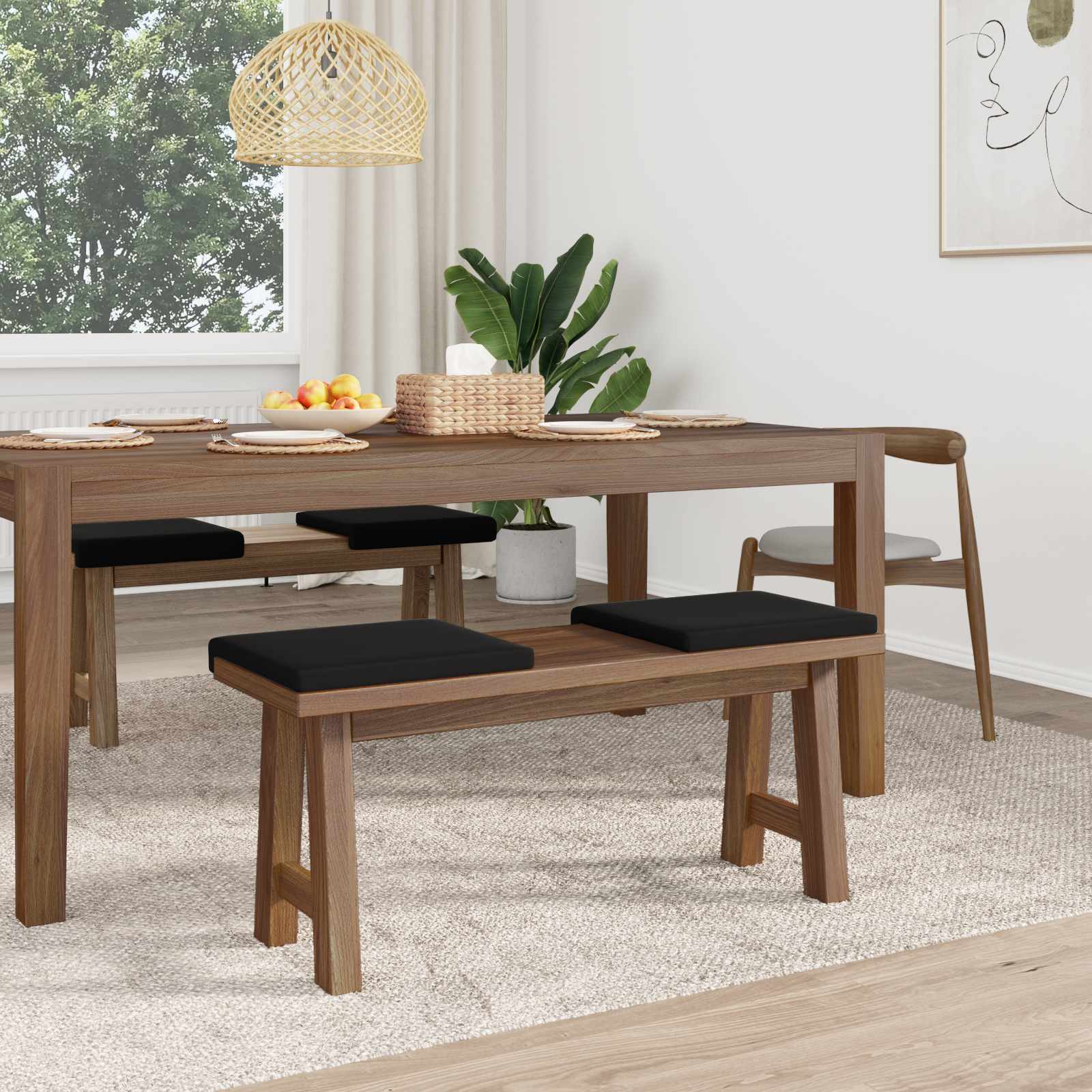 Suoliuko pagalvė 4 pcs Tekstūruotas aksomas Juoda Gylis 35 cm