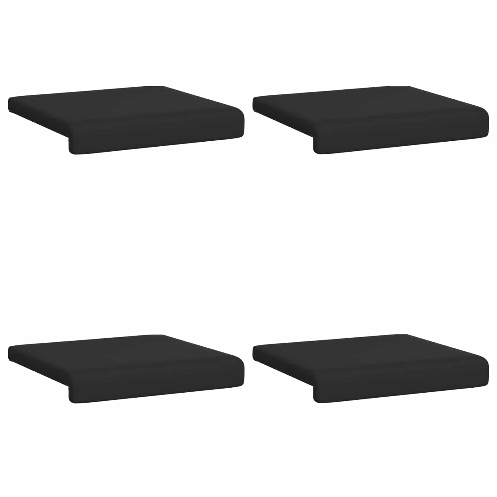 Suoliuko pagalvė 4 pcs Tekstūruotas aksomas Juoda Gylis 35 cm