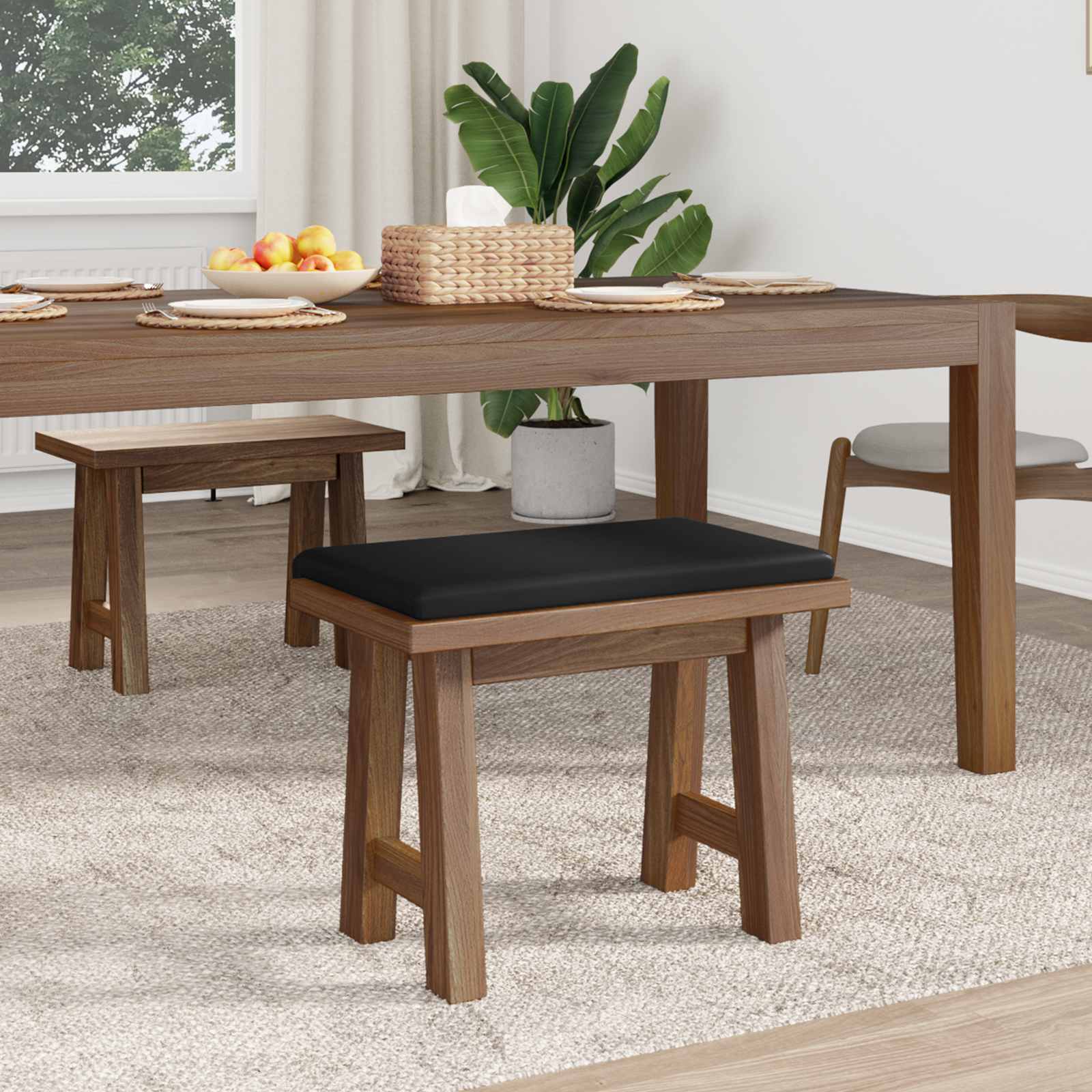 Suoliuko pagalvė Dirbtinė oda Juoda Gylis 35 cm