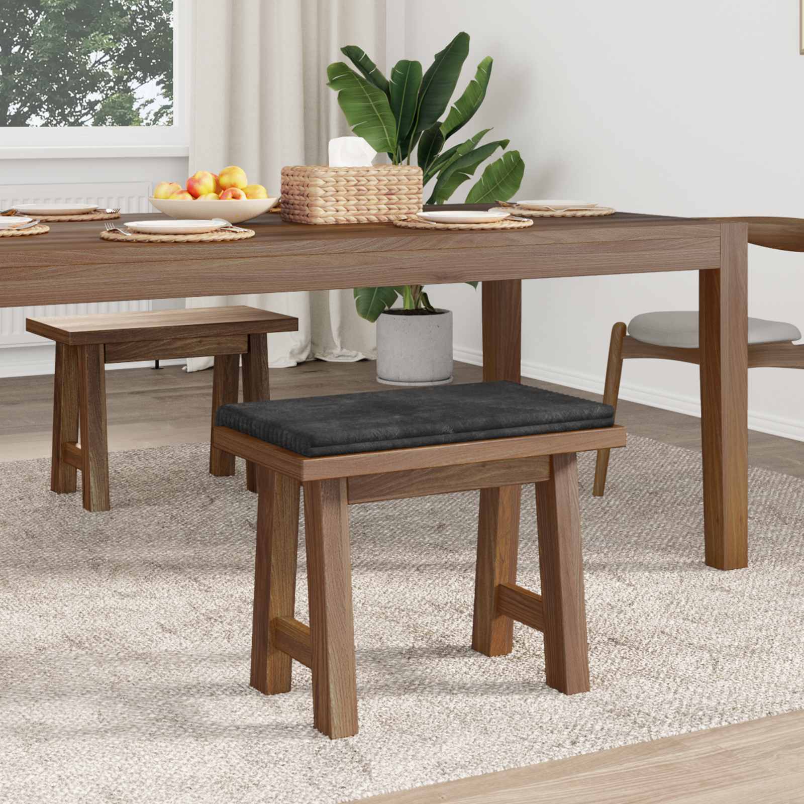 Suoliuko pagalvė Pūkuota korduroja Tamsiai pilka Gylis 35 cm