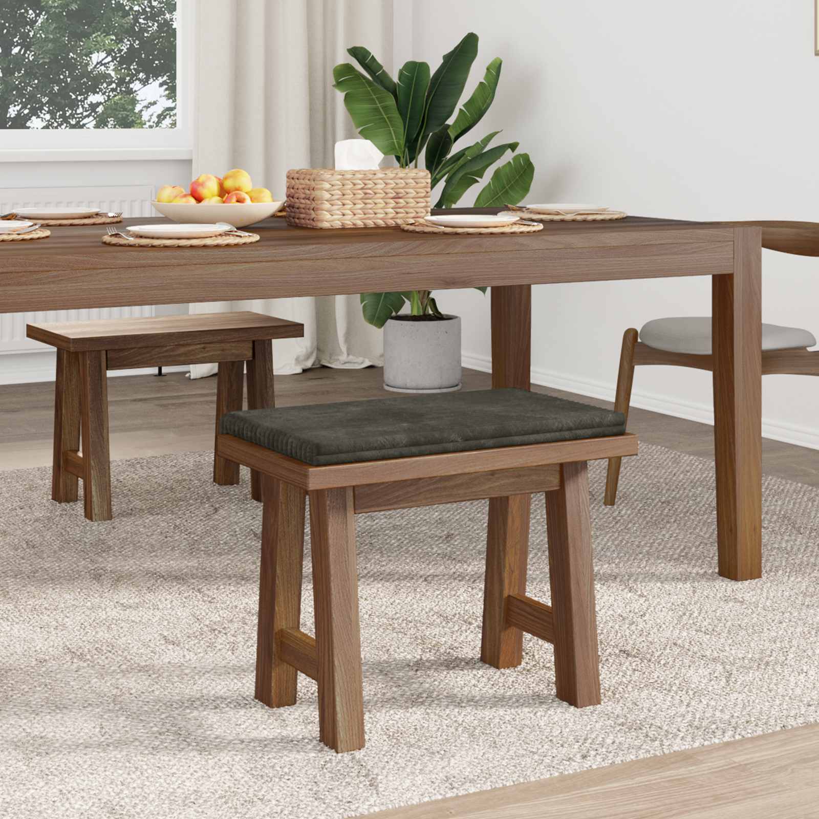 Suoliuko pagalvė Pūkuota korduroja Antracito Gylis 35 cm