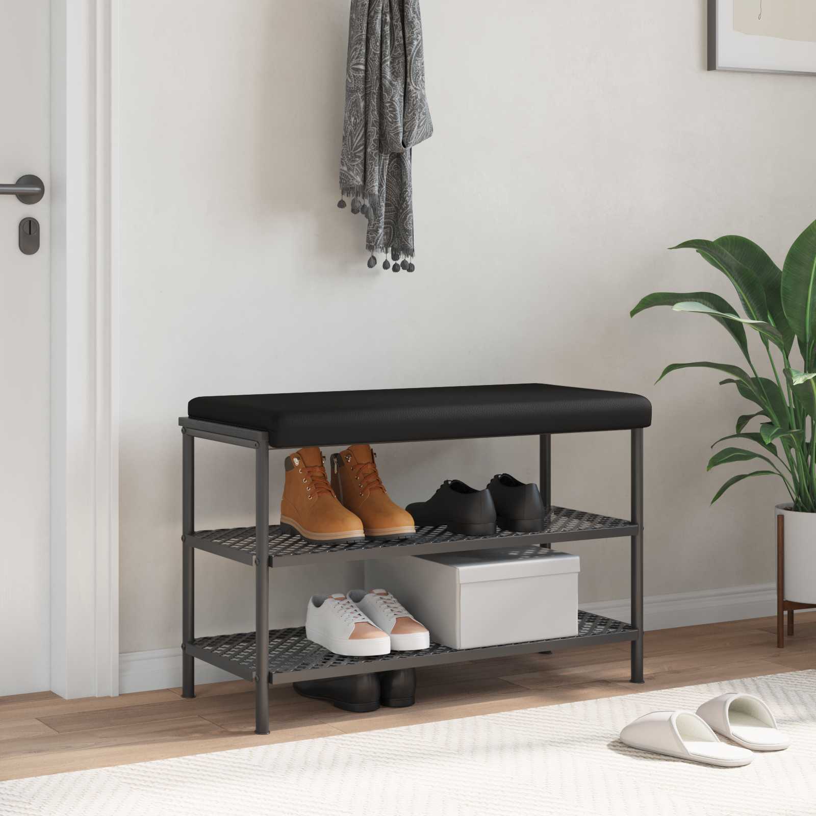 Suoliuko pagalvė Dirbtinė oda Juoda Gylis 35 cm