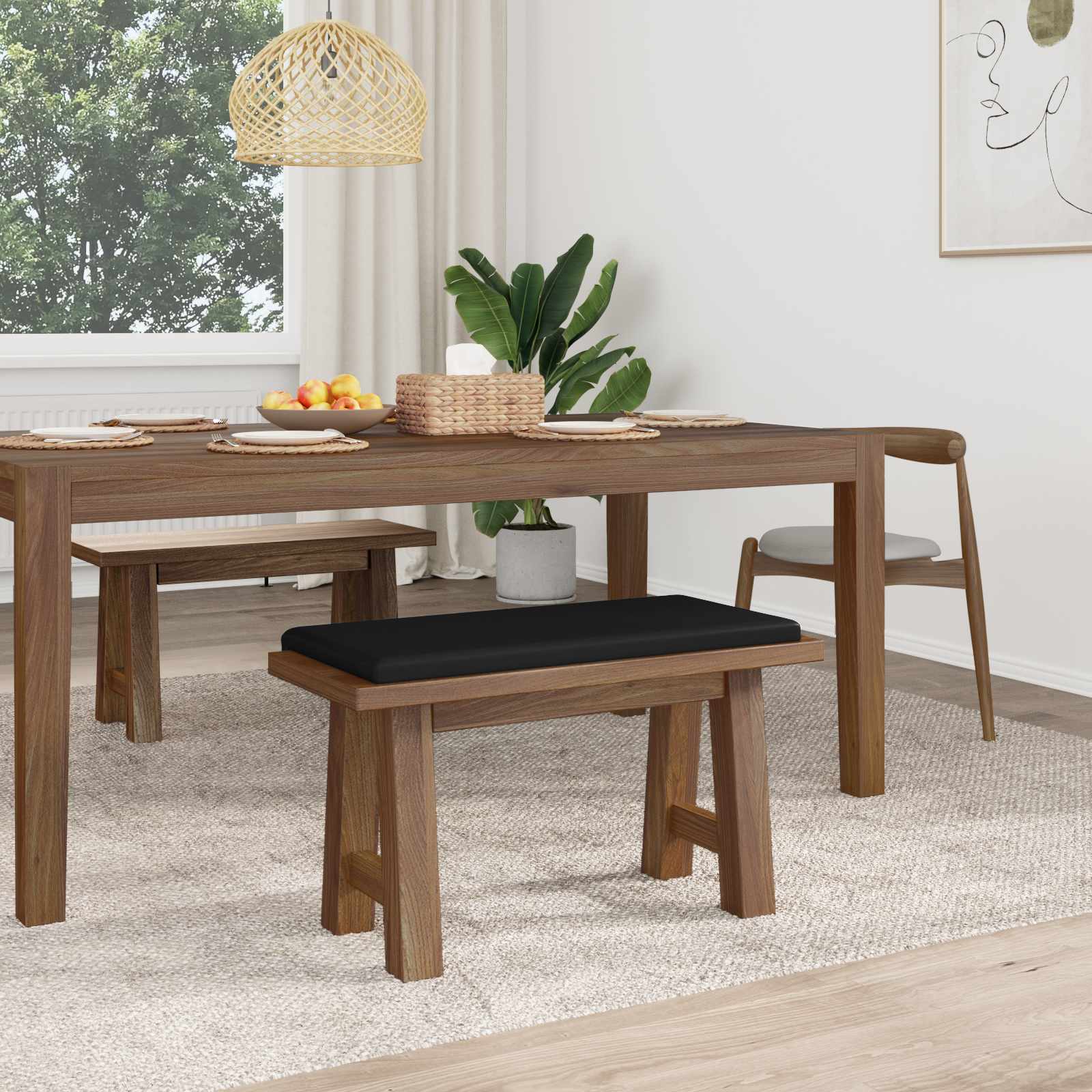 Suoliuko pagalvė Dirbtinė oda Juoda Gylis 35 cm