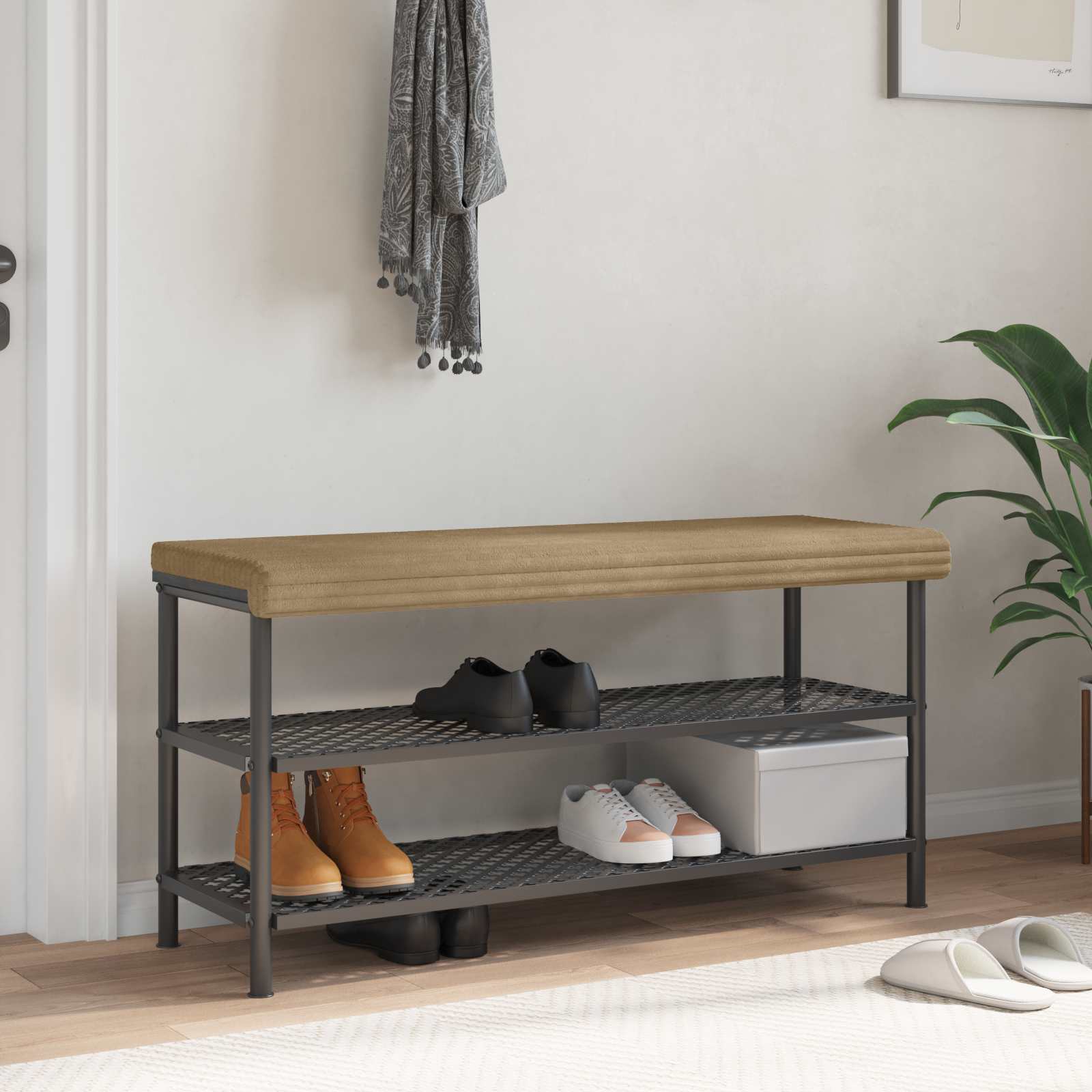 Suoliuko pagalvė Pūkuota korduroja Taupe Gylis 35 cm