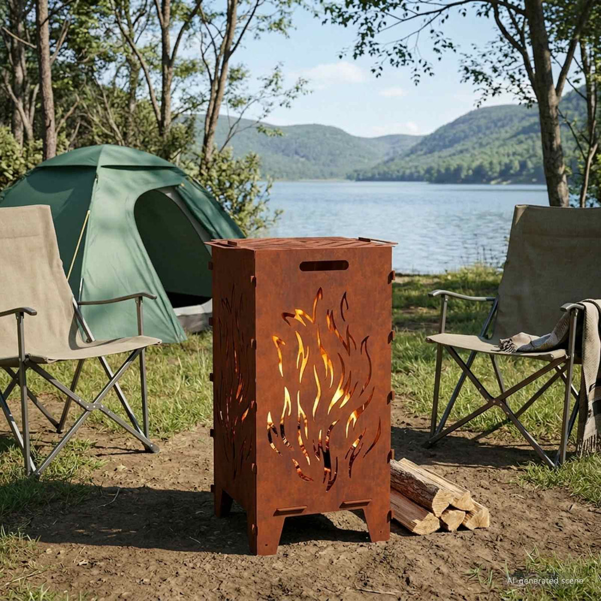 Laužavietė Rūdijanti Atmosferos poveikiui atsparus plienas