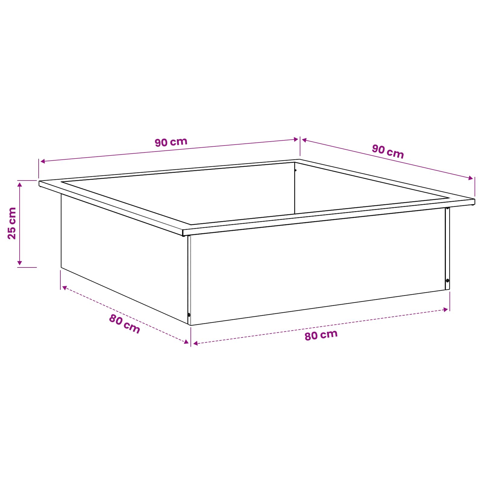 Laužavietės žiedas Juoda 90 x 90 x 25 cm Plienas