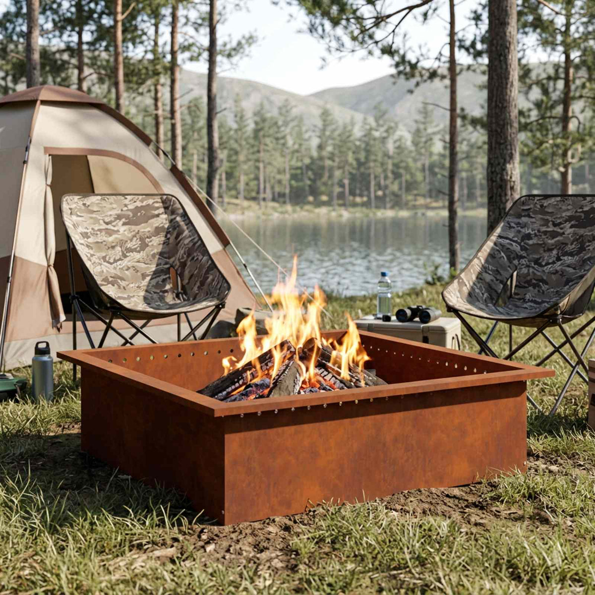 Laužavietės žiedas Atmosferos poveikiui atsparus plienas